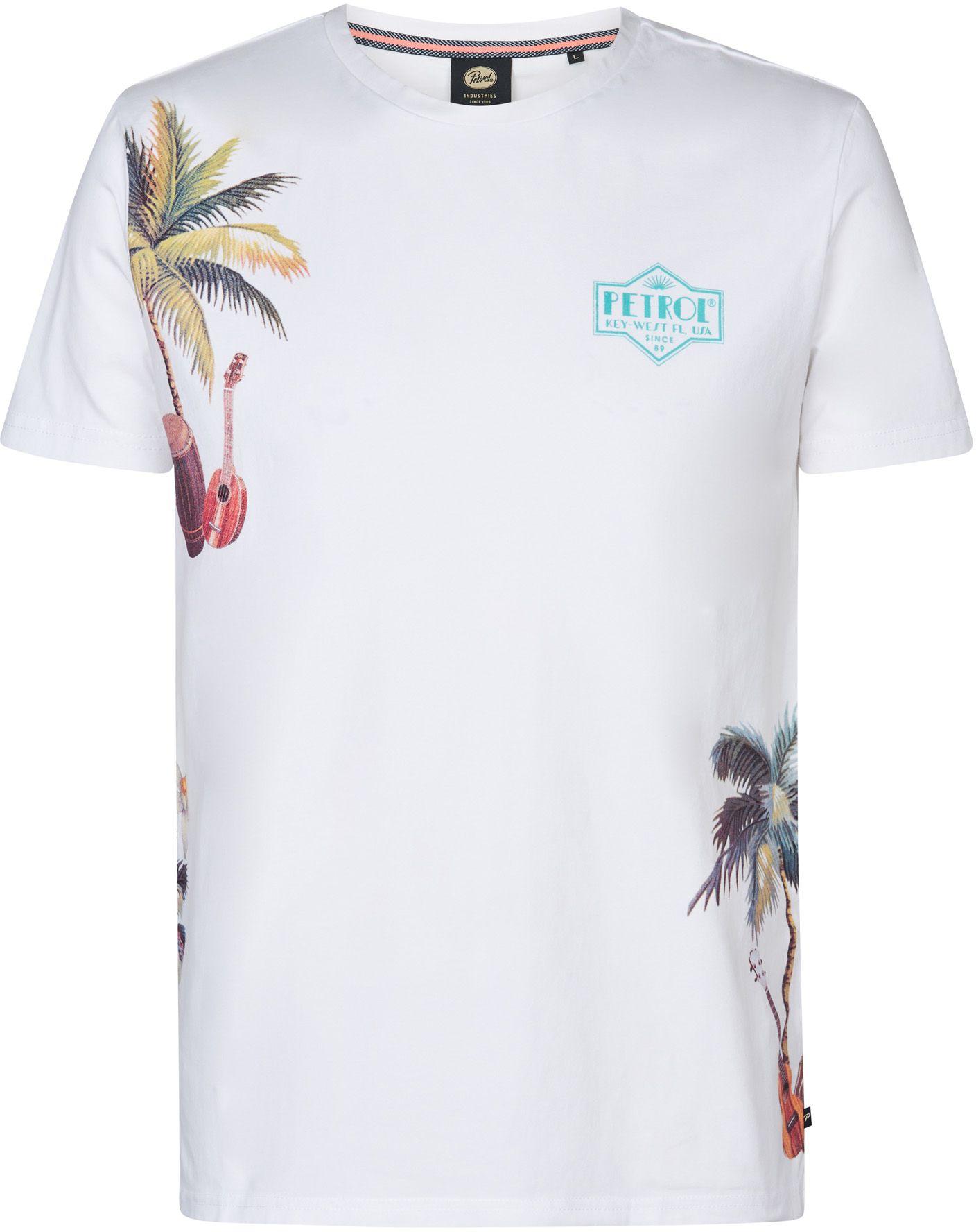 Petrol T-shirt Islandcrest Print Vit M-1050-TSR673-0000
