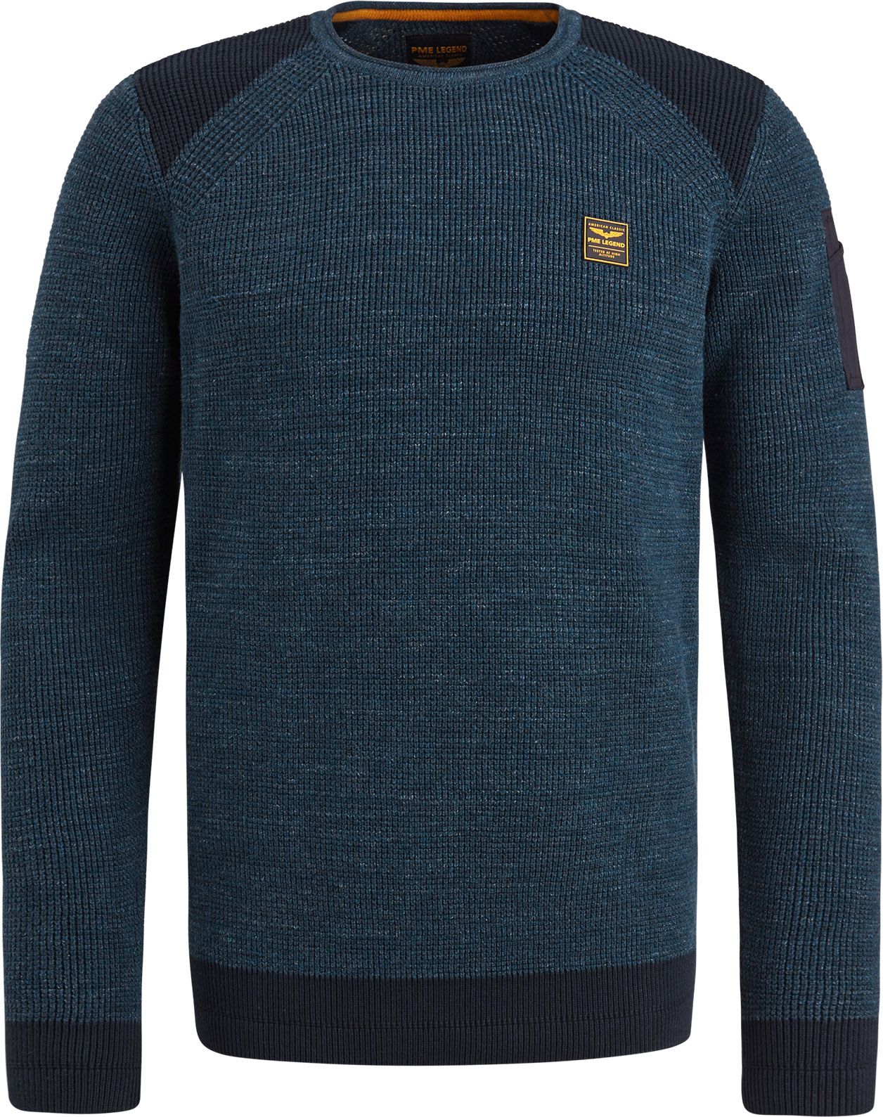 PME Legend Genser Rib Melange Navy Blå Mørkeblå Størrelse 3XL