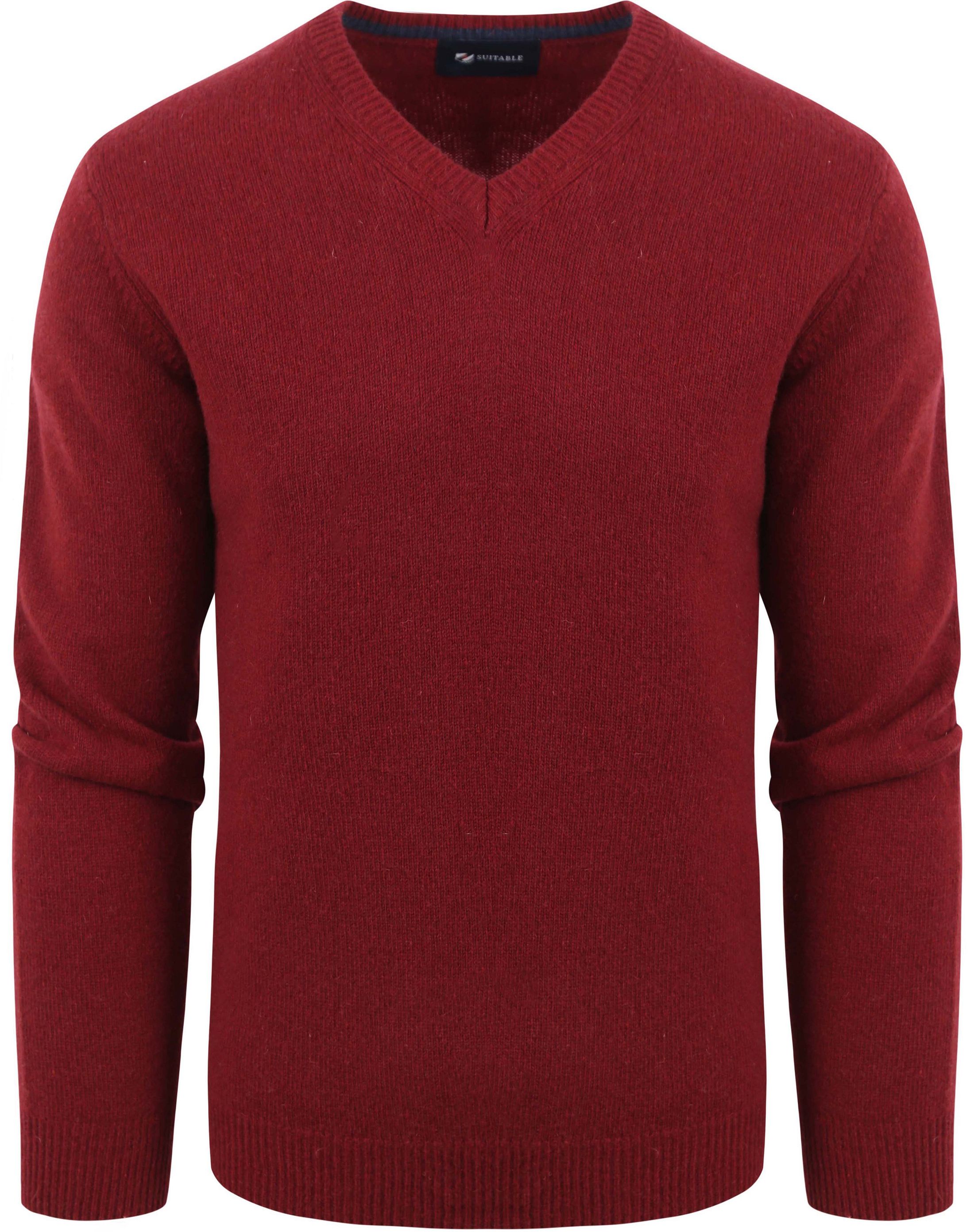 Suitable Lammullströja V-ringning Bordeaux LMBS-V-23 kl C2784 bordeaux