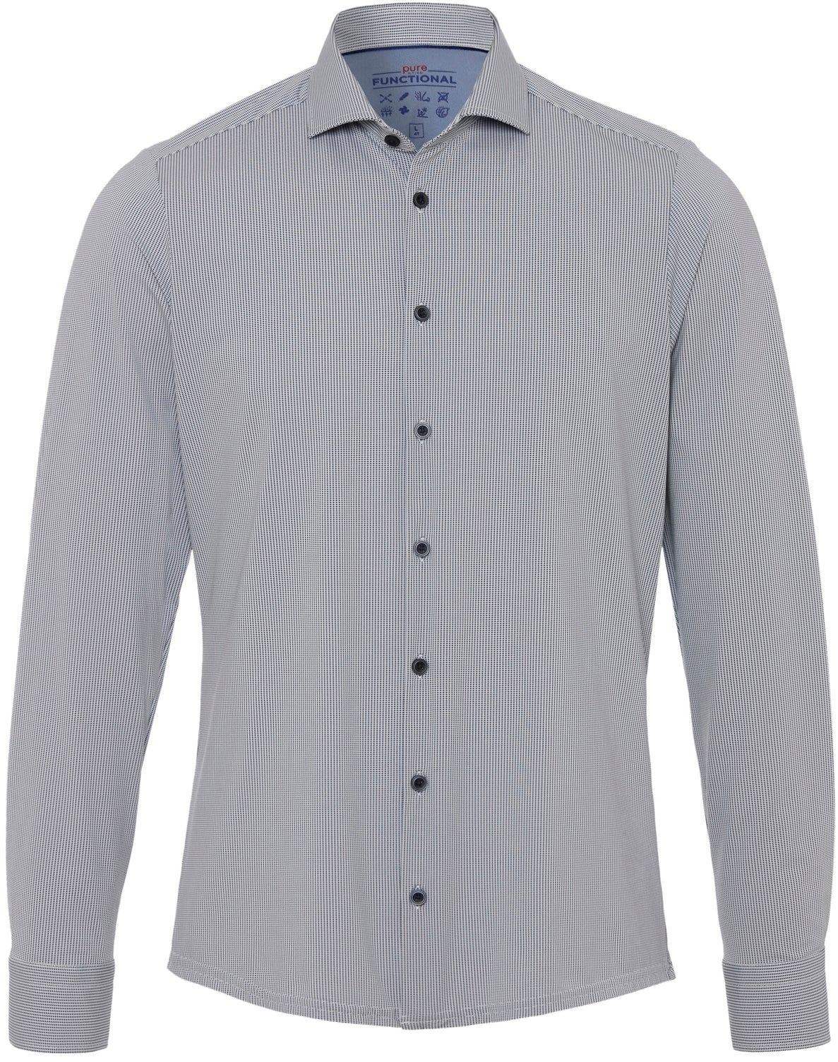 Pure The Functional Shirt Patroon Donkerblauw 4048-21750-120 kopen | Suitable