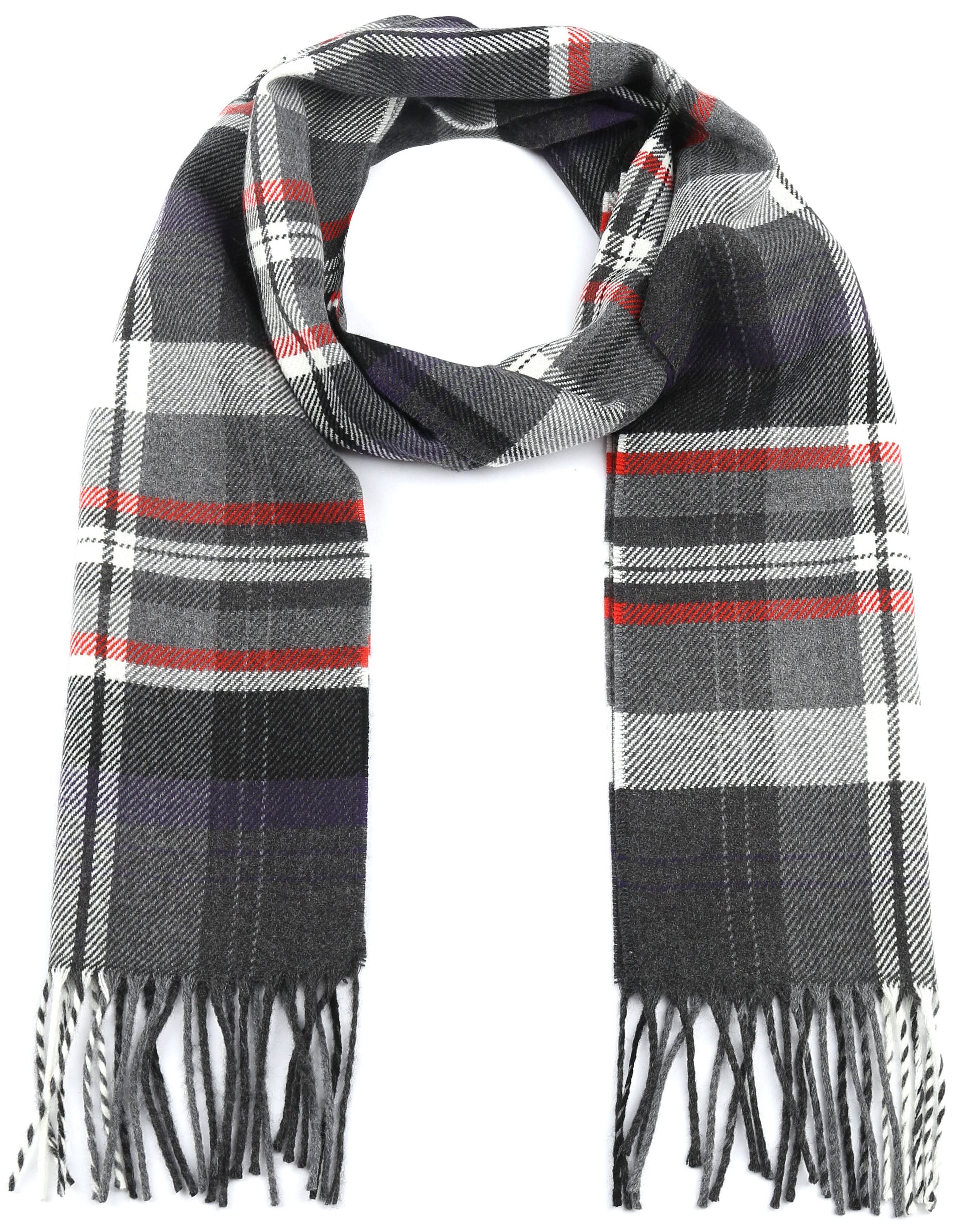 Suitable Heren Sjaal Acryl Ruit Grijs 21-02 21-02 Green/black check kopen | Suitable