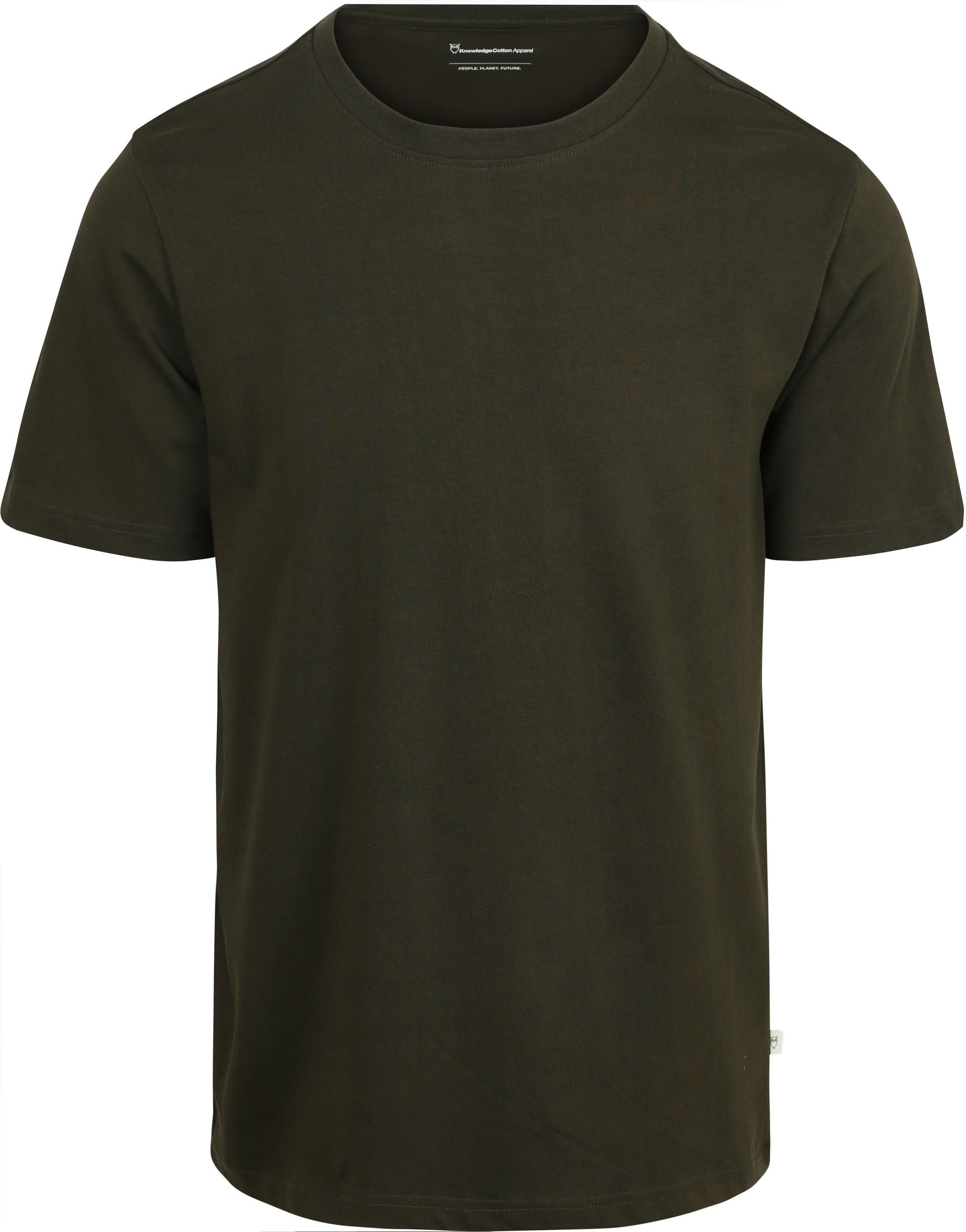 KnowledgeCotton Apparel Randig T-shirt Olivgrön 1010155-1090