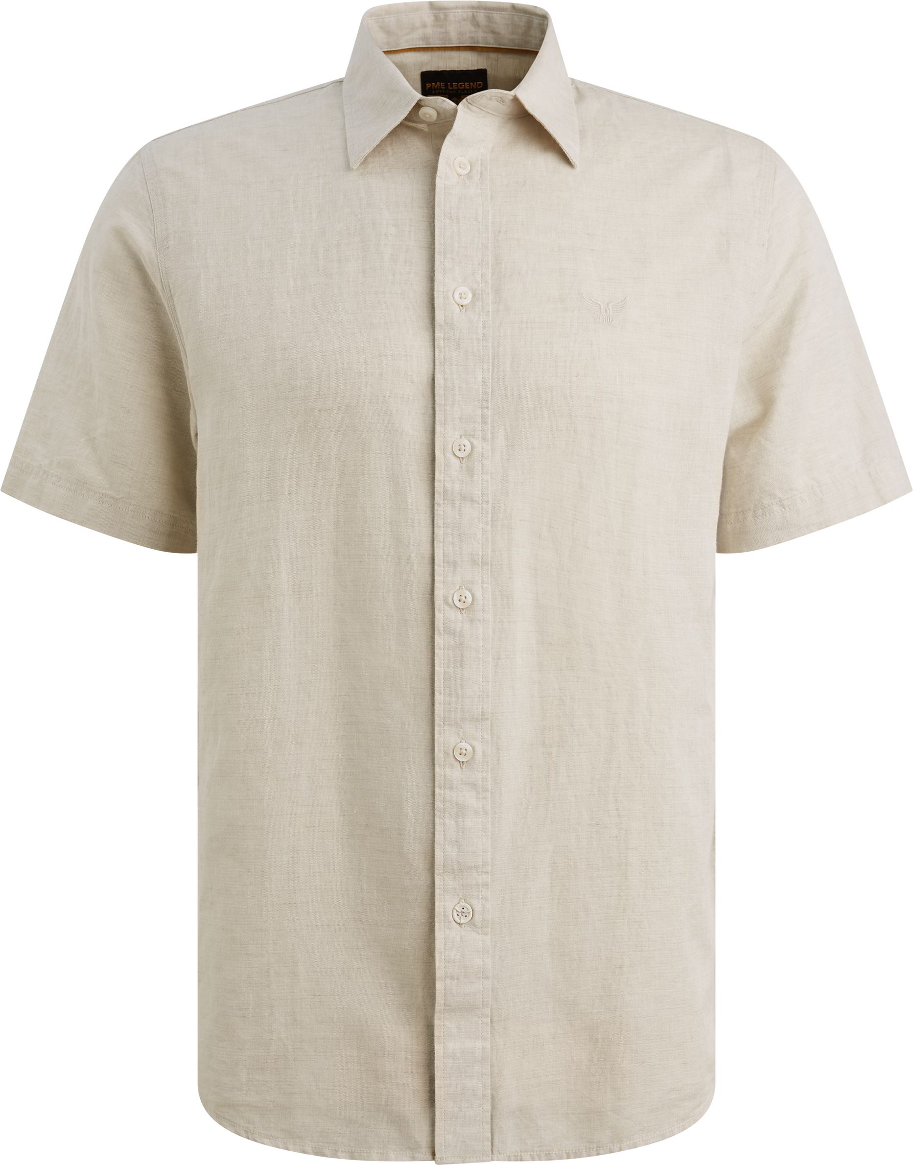 PME Legend Kortärmad Skjorta Cotton Linen Ecru PSIS2604210-7013
