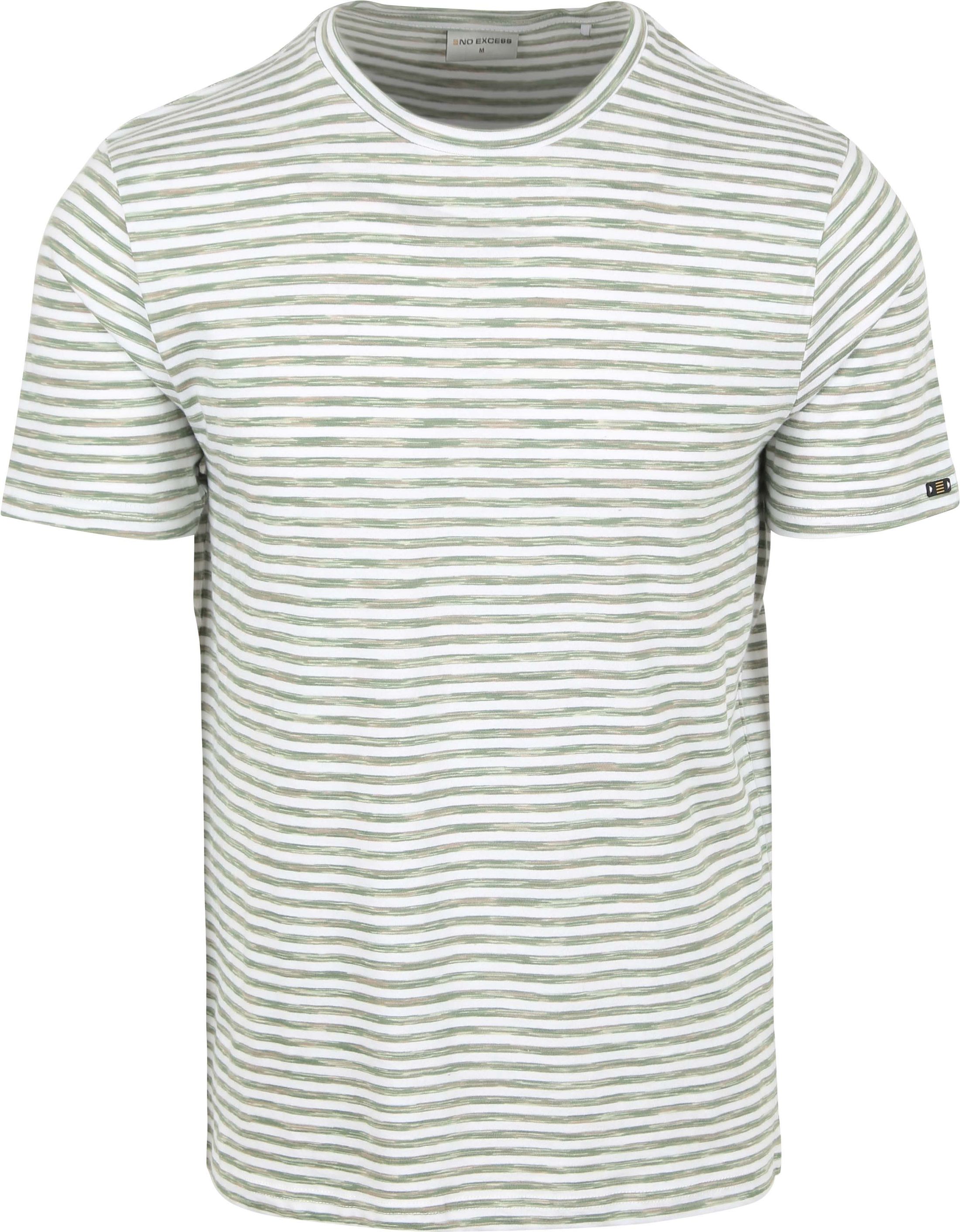 Køb No Excess Stribet T-shirt Grøn 27340370SN-050 | Suitable