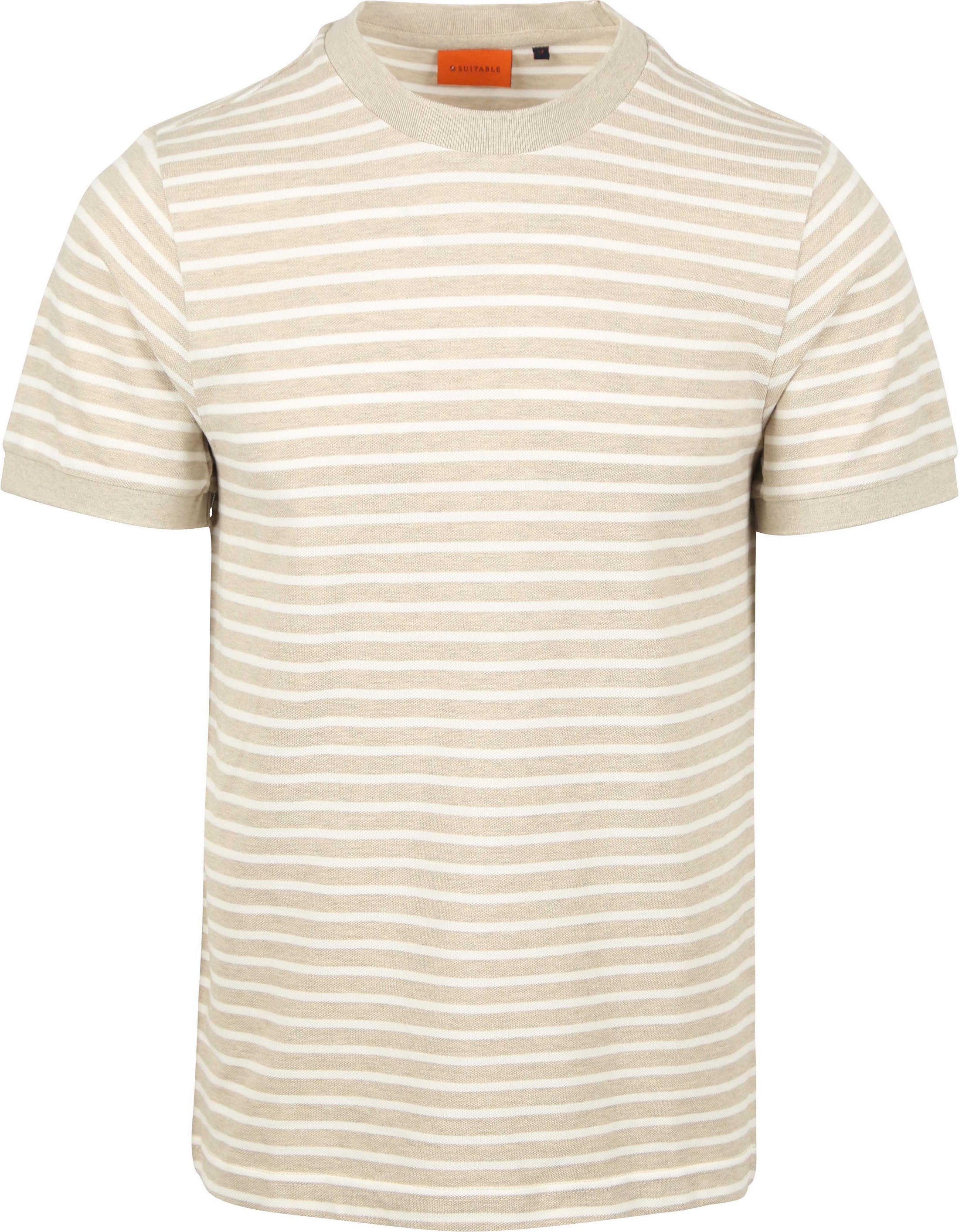 Suitable T-shirt Isaac Rayé Piqué Pebble commander en ligne | SPE25108IS18ST-190 | Suitable Luxembourg