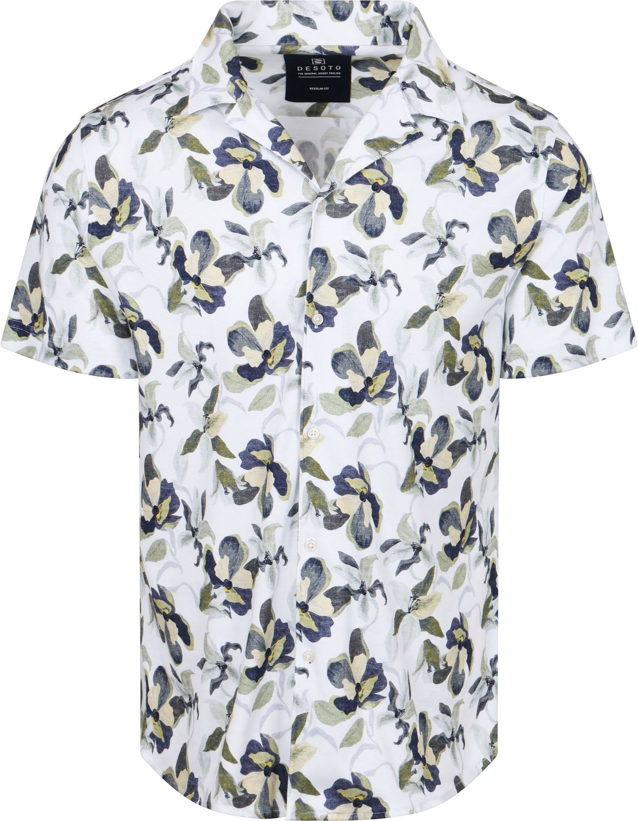 Desoto Short Sleeve Shirt Festival White Green  order online | 93533-3-629 | Suitable Italy