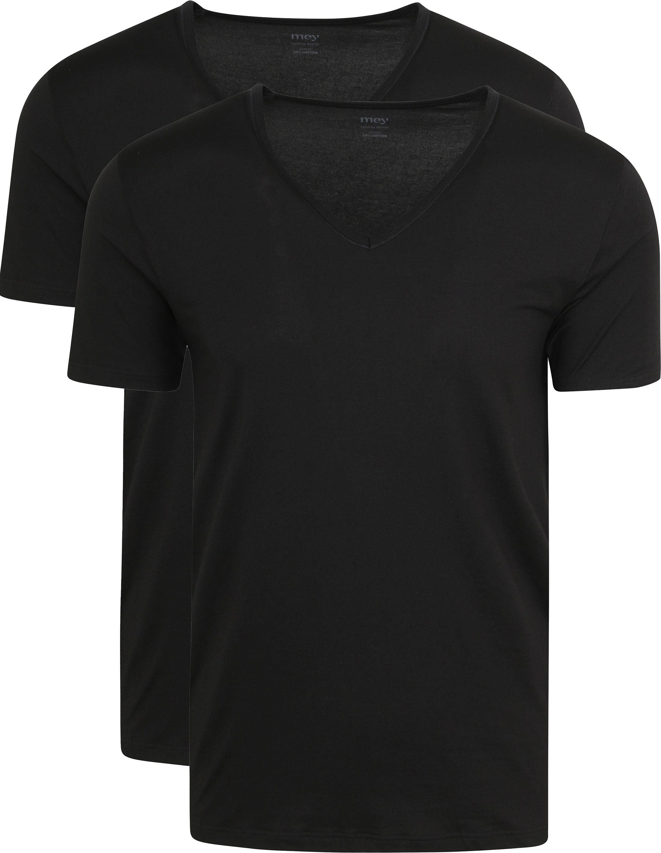Mey T-shirt Col-V Dry Coton Noir 2-Pack commander en ligne | 46007 | Suitable Luxembourg