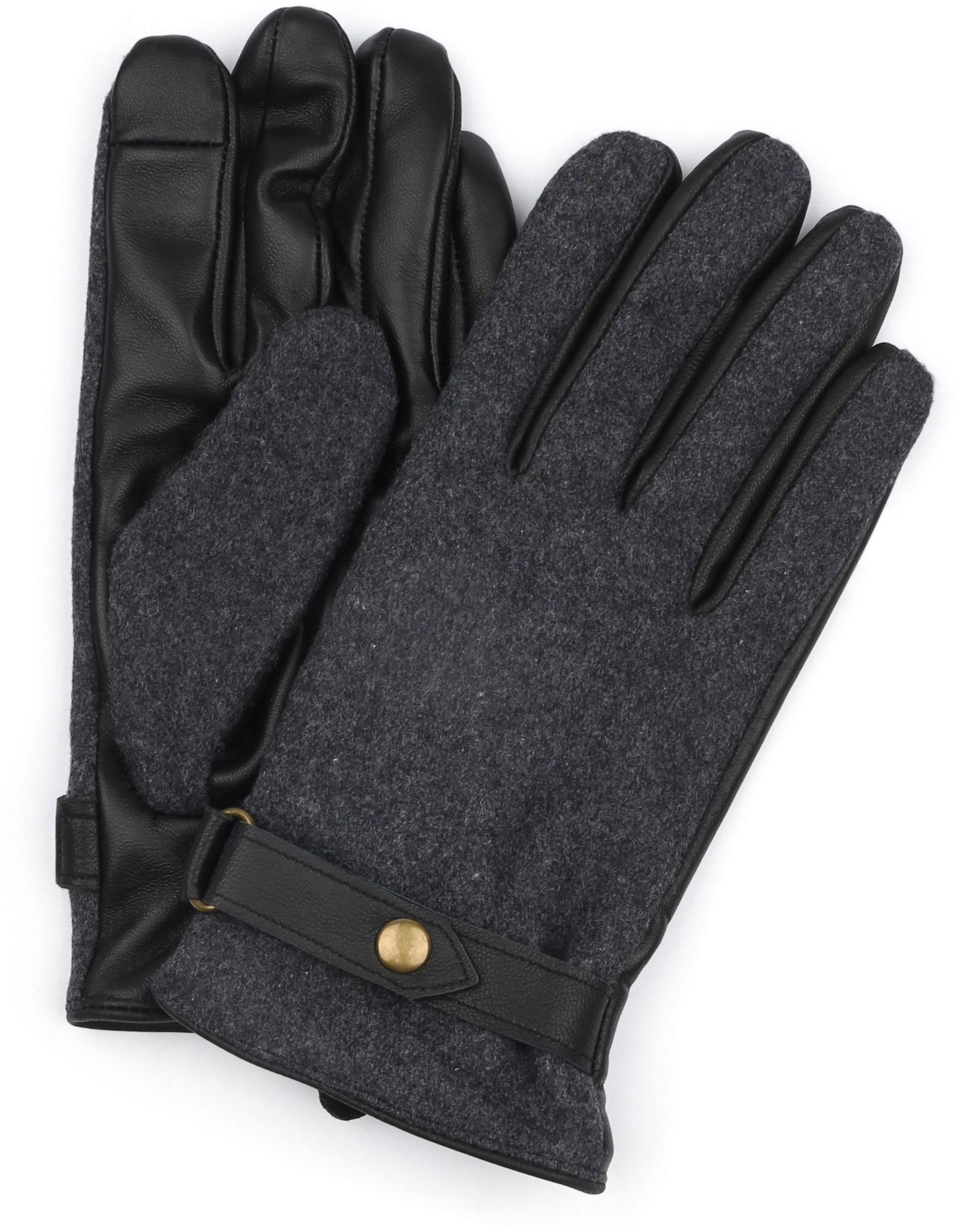 Suitable Gloves Wool Leather Anthracite Black order online | GL-nappawool -basic23-02 | Suitable Lithuania