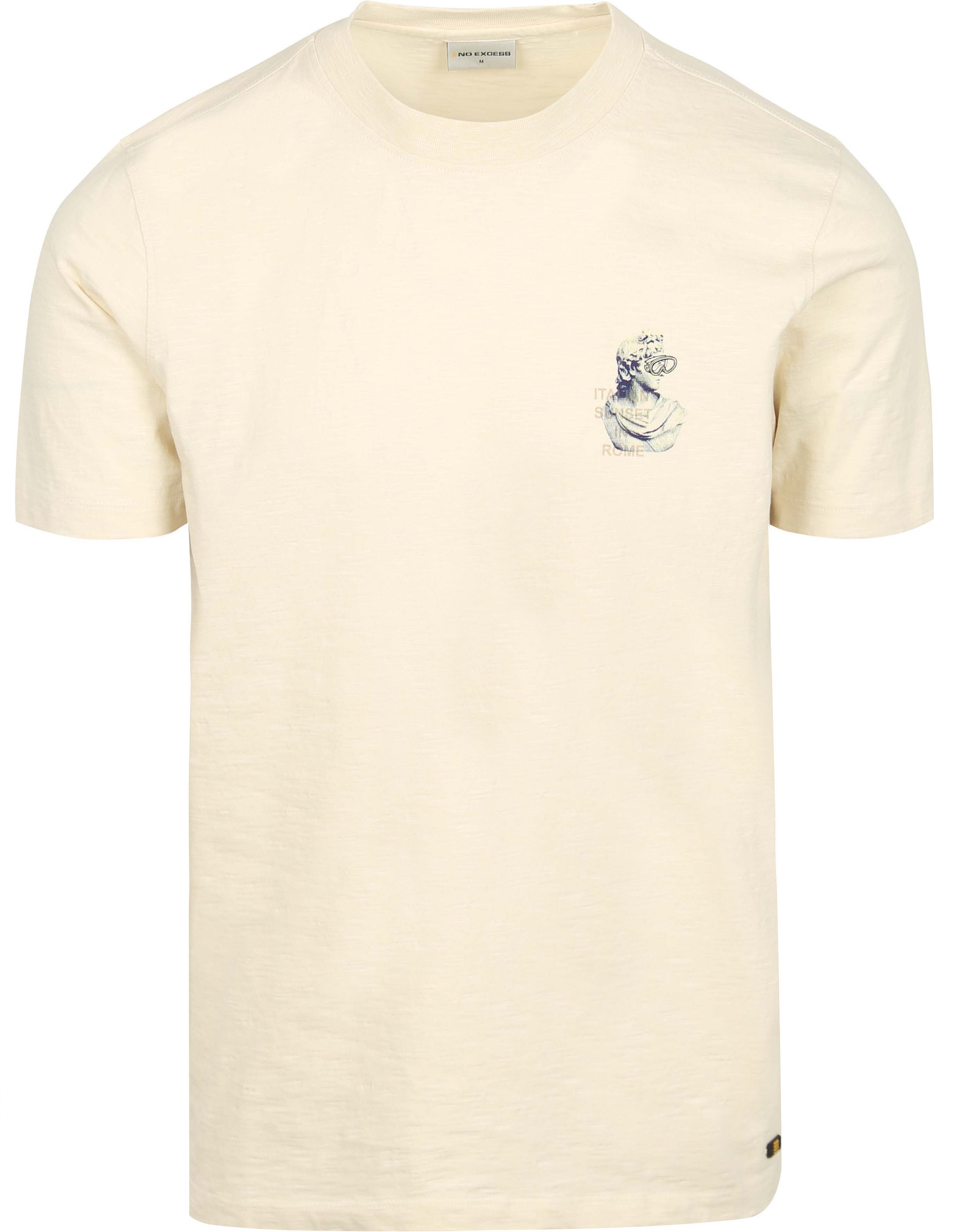 No-Excess T-shirt Slub Placed Prints Kräm 27350309-011