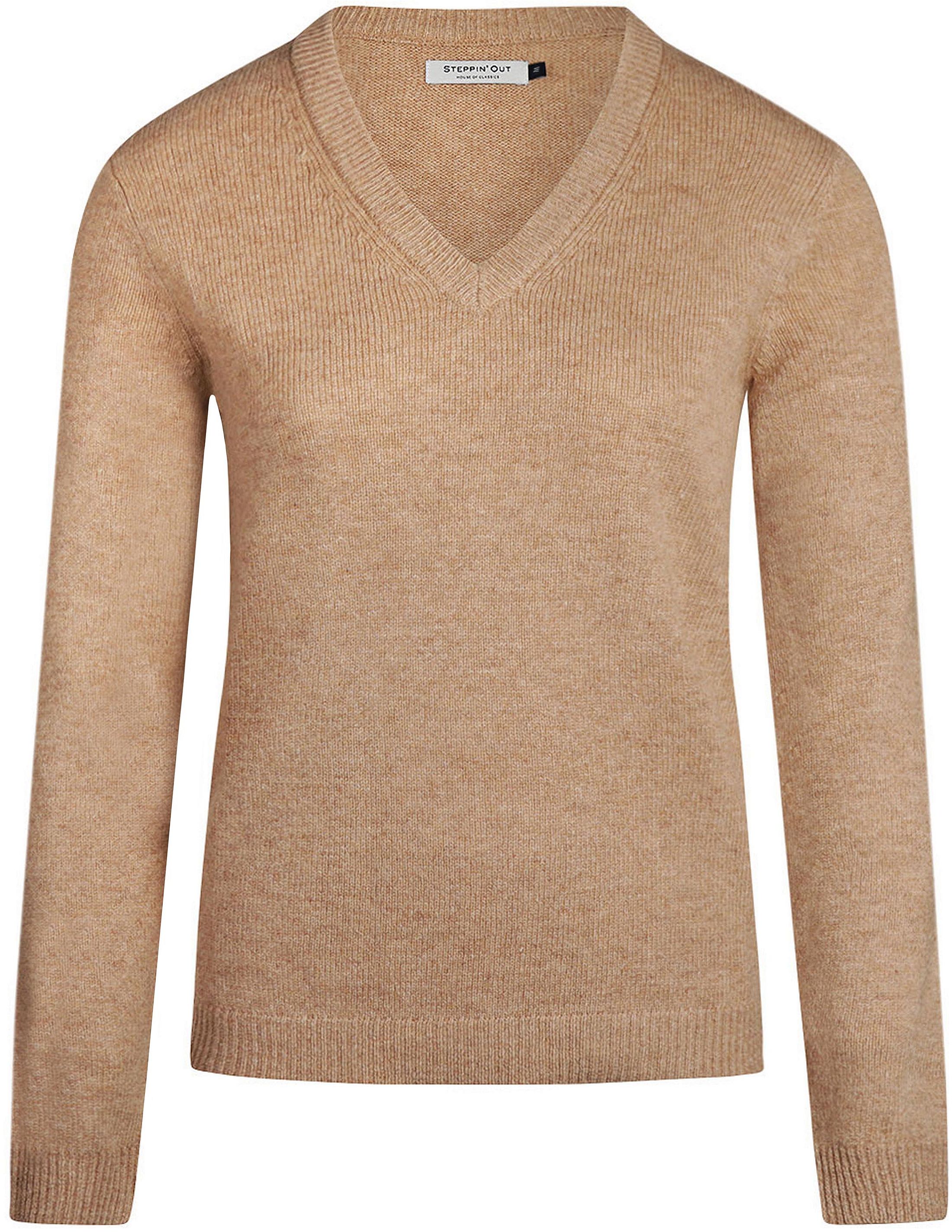 Steppin' Out Women Pullover V-Neck Lambswool Camel order online | SW1201.0004-3201 | Suitable Greece