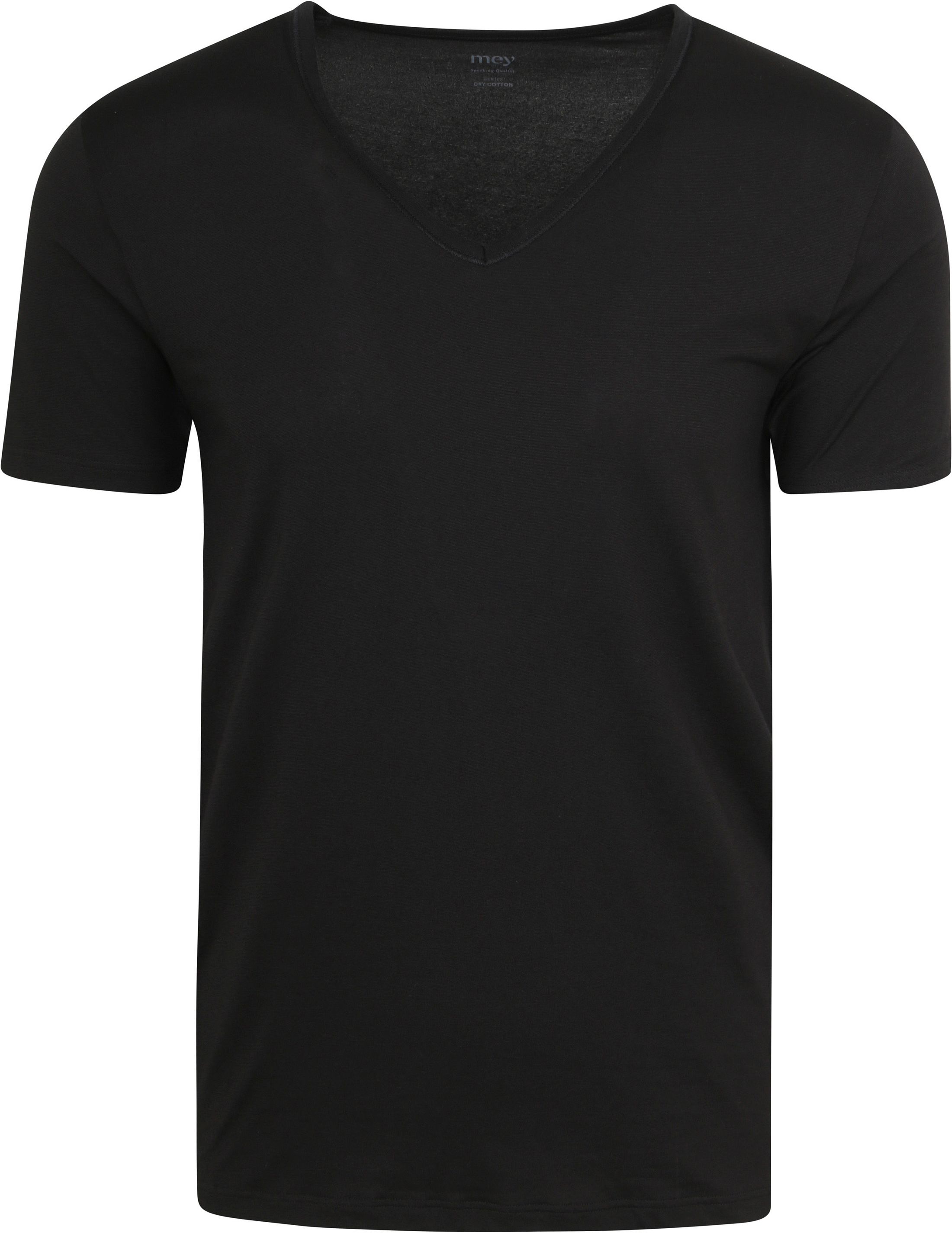 Mey V-hals Dry Cotton T-skjorte Svart 46007
