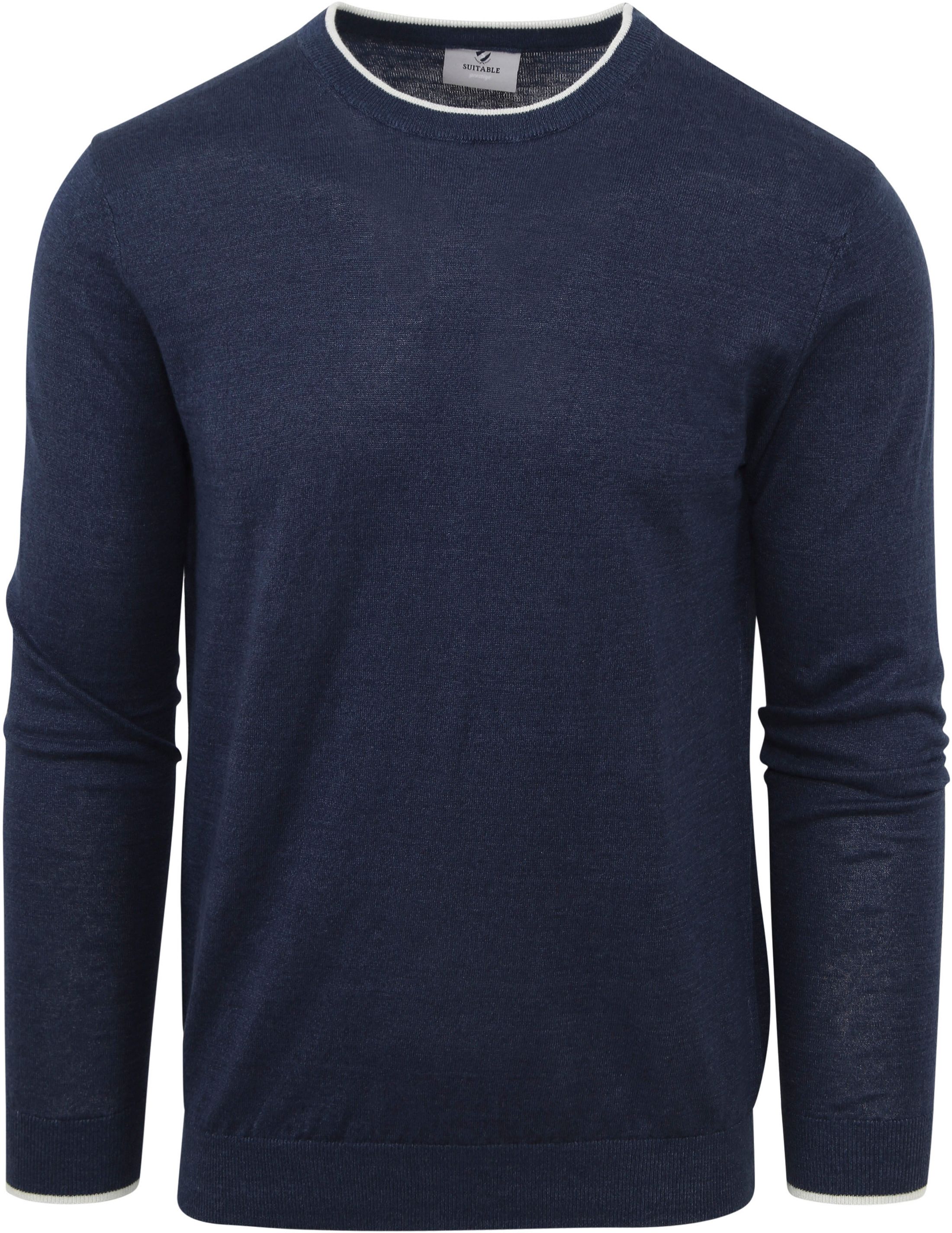 Suitable Sweter Niebieski SPE23105JO11ST-267 dark denim 