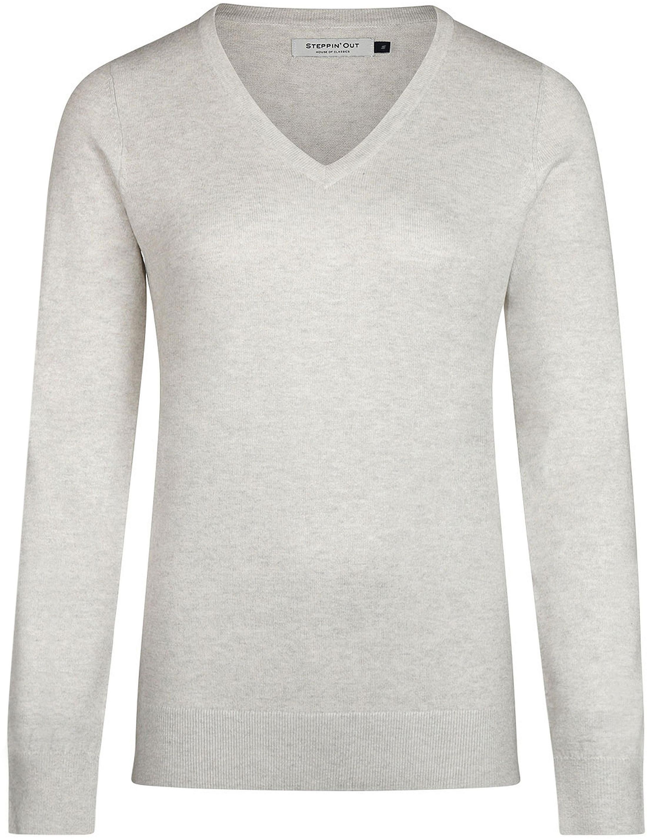 Steppin' Out Women Pullover Cotton Cashmere V-Neck Grey order online | SW1201.0001-1101 | Suitable Greece
