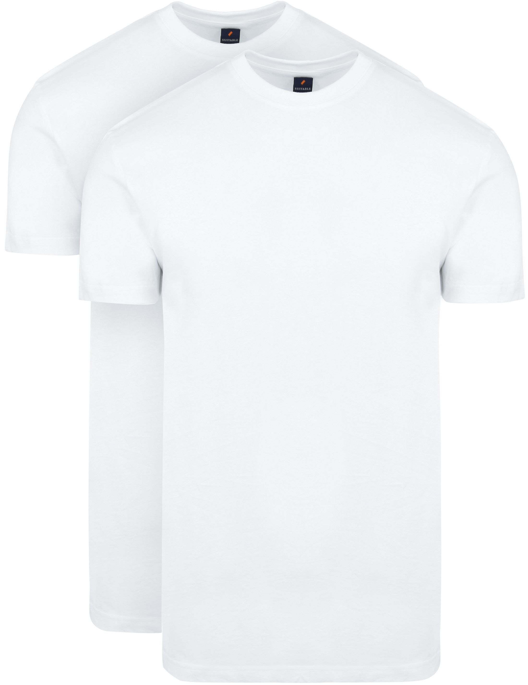 Suitable Obra T-Shirt Hoher Rundhalsausschnitt Weiß 2-Pack 60-2 Obra