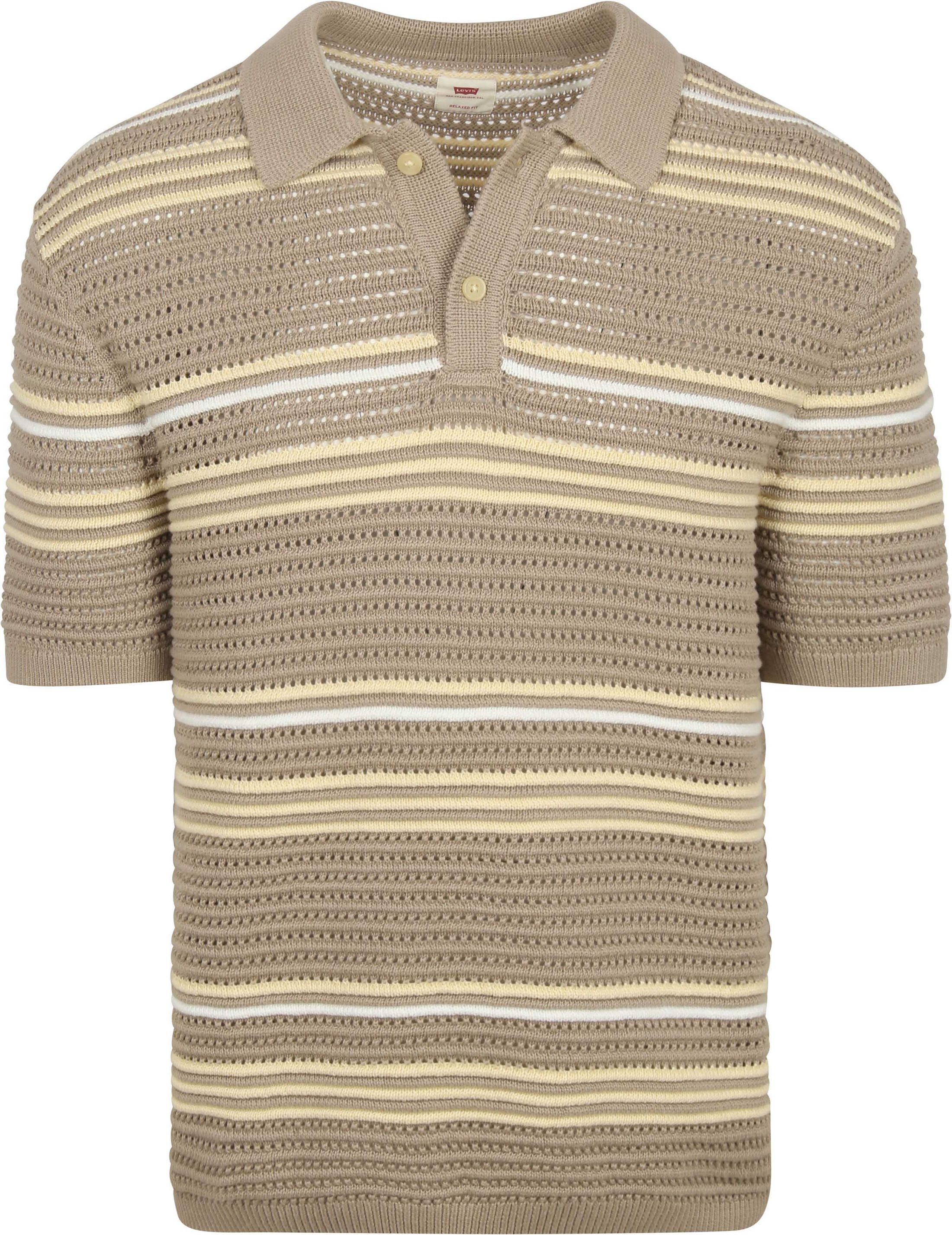 Levi's Polo Strik Stripe Beige måle XL