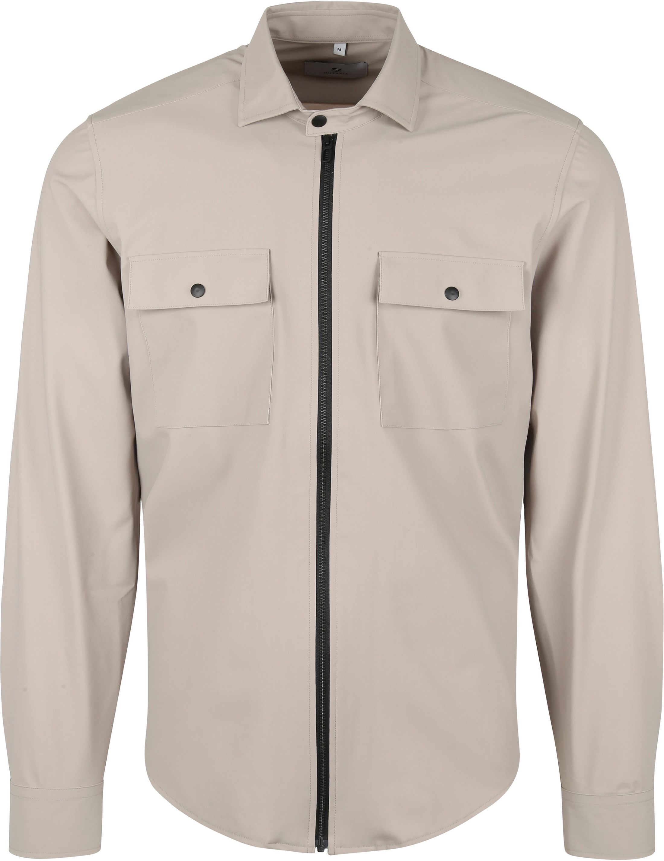 Passende Jakkeskjorte Beige 245-1 shirt jacket zip