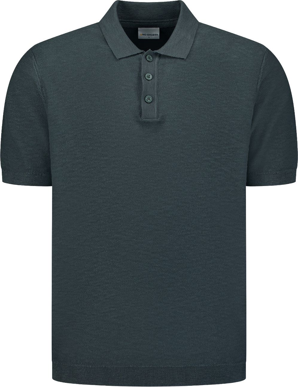 No Excess Knitted Slub Polo Shirt Dark Steel order online | 31240263SN-124 | Suitable Italy
