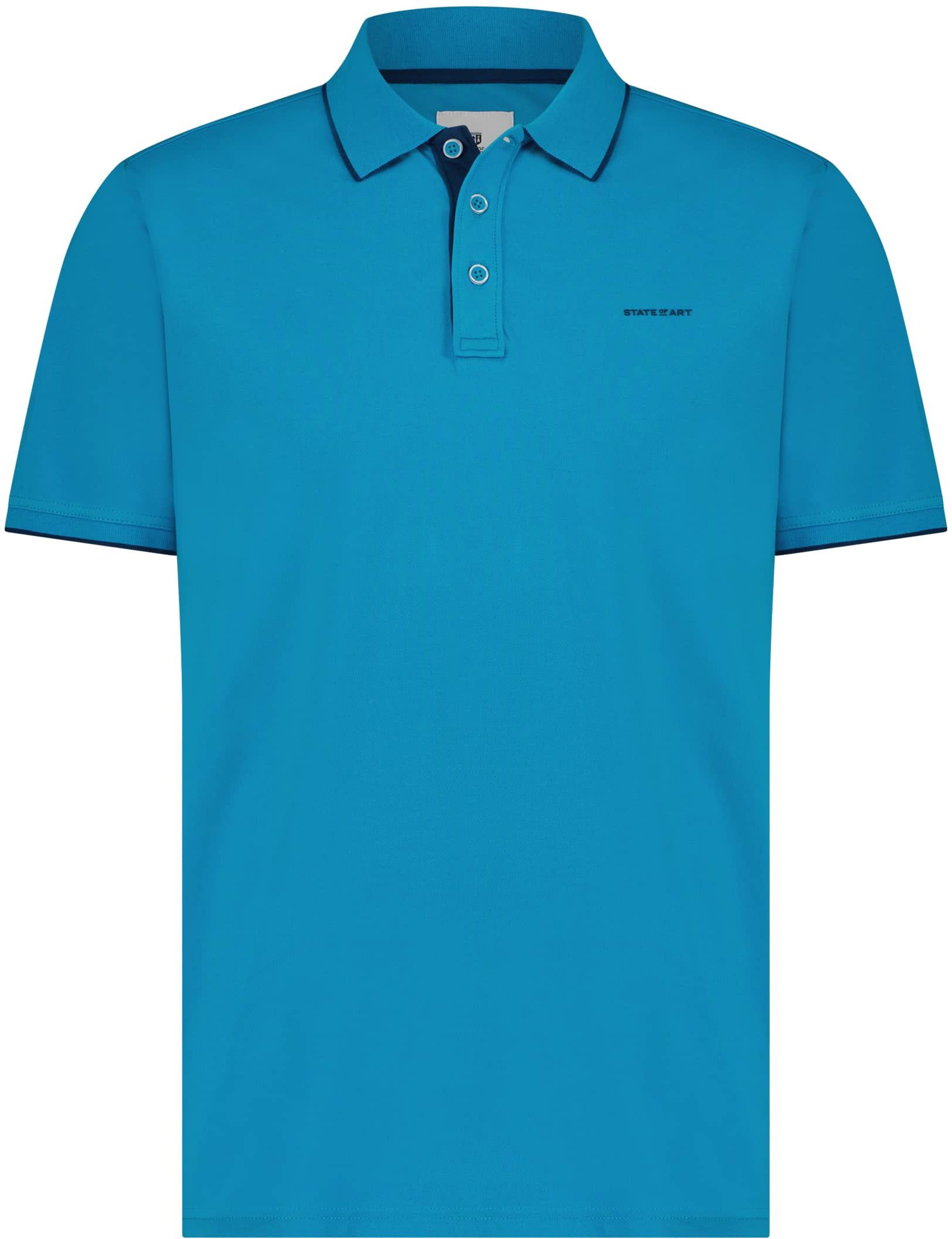 State Of Art Pique Polo Petrol Blå 46113930-5500