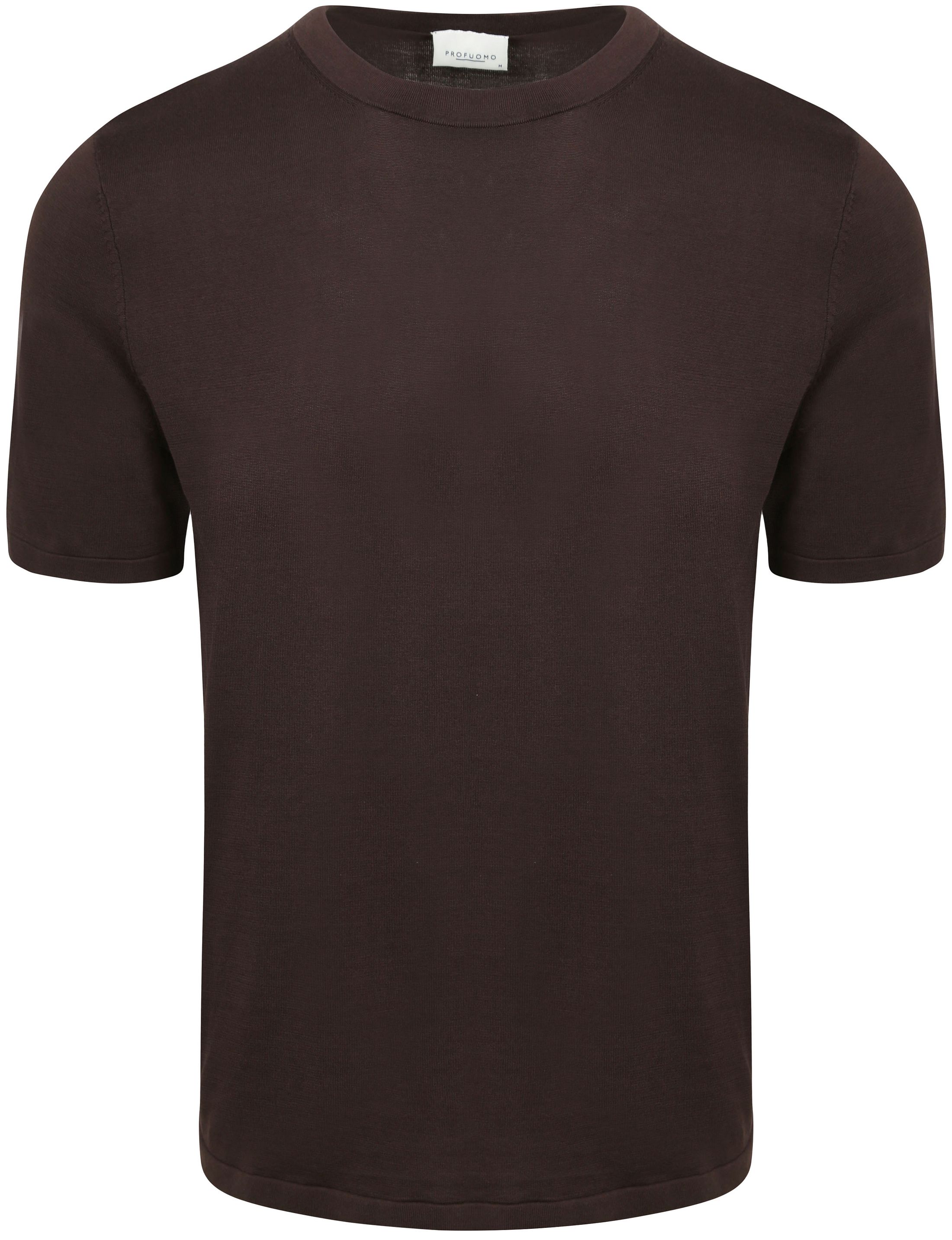 Profuomo T-Shirt Stickad Brun Storlek L