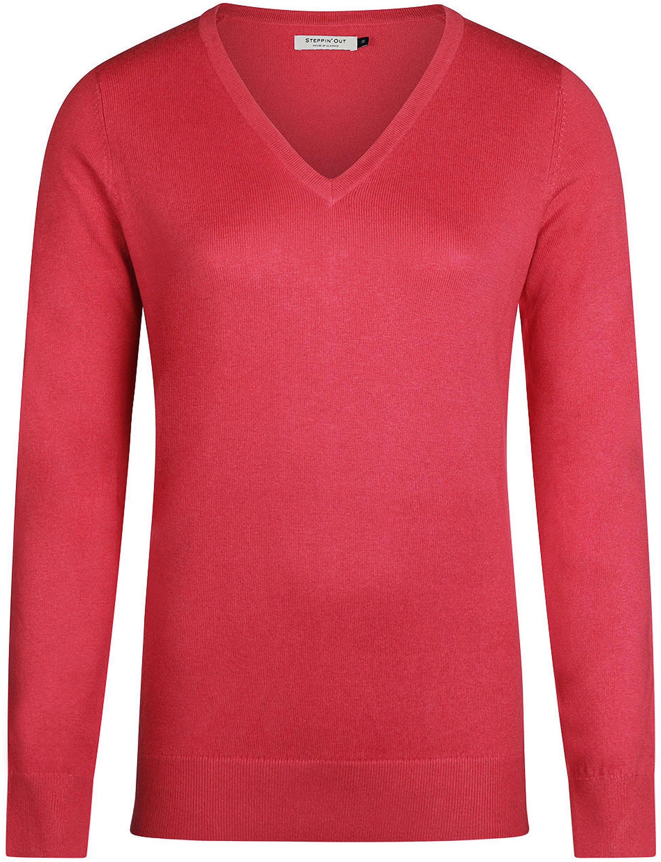 Steppin' Out Dam V-ringad Tröja Bomull Kashmir Mörkröd SW1201.0001-8002 köp | Suitable
