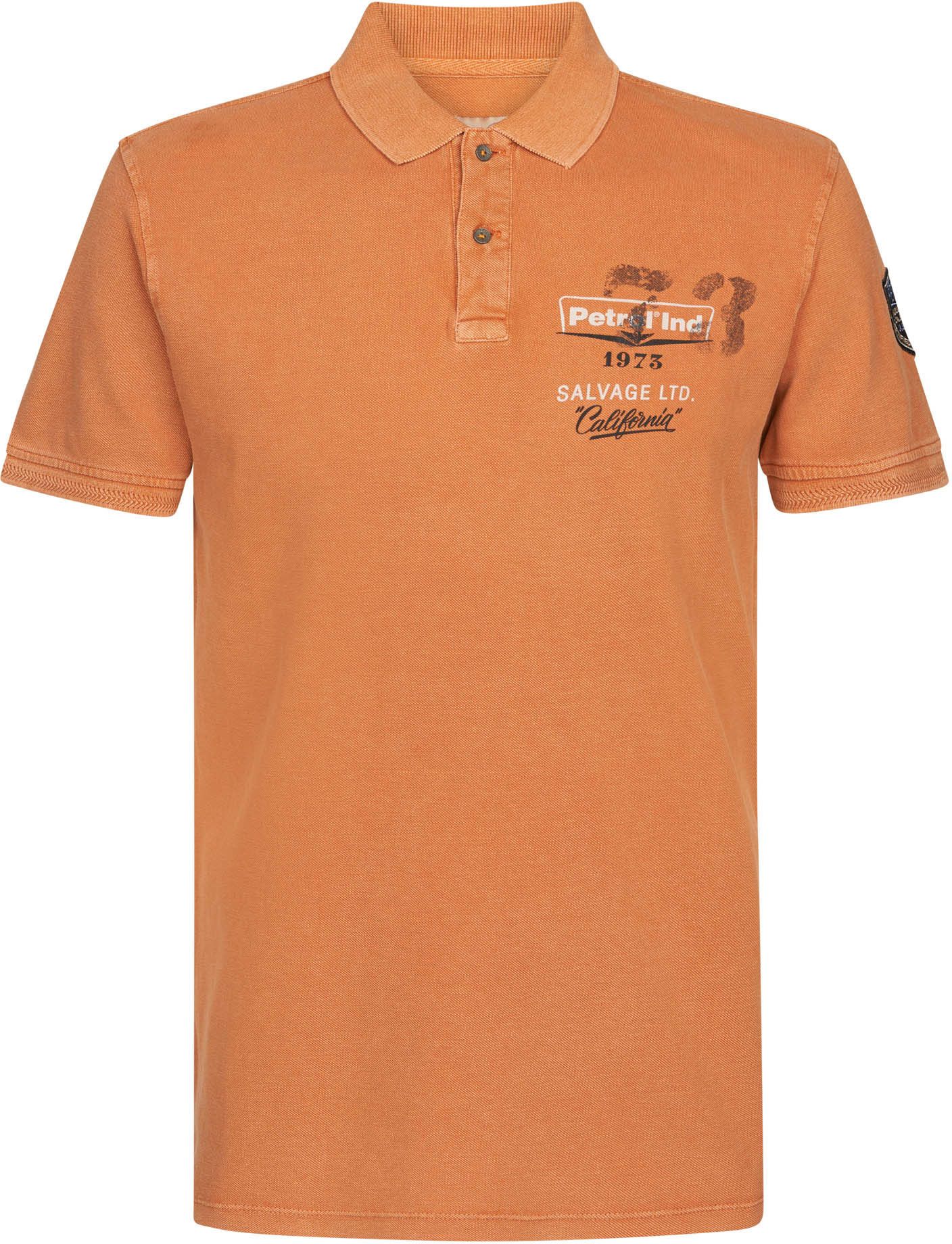 Petrol Poloskjorte med Oransje Logo M-1030-POL912-2116