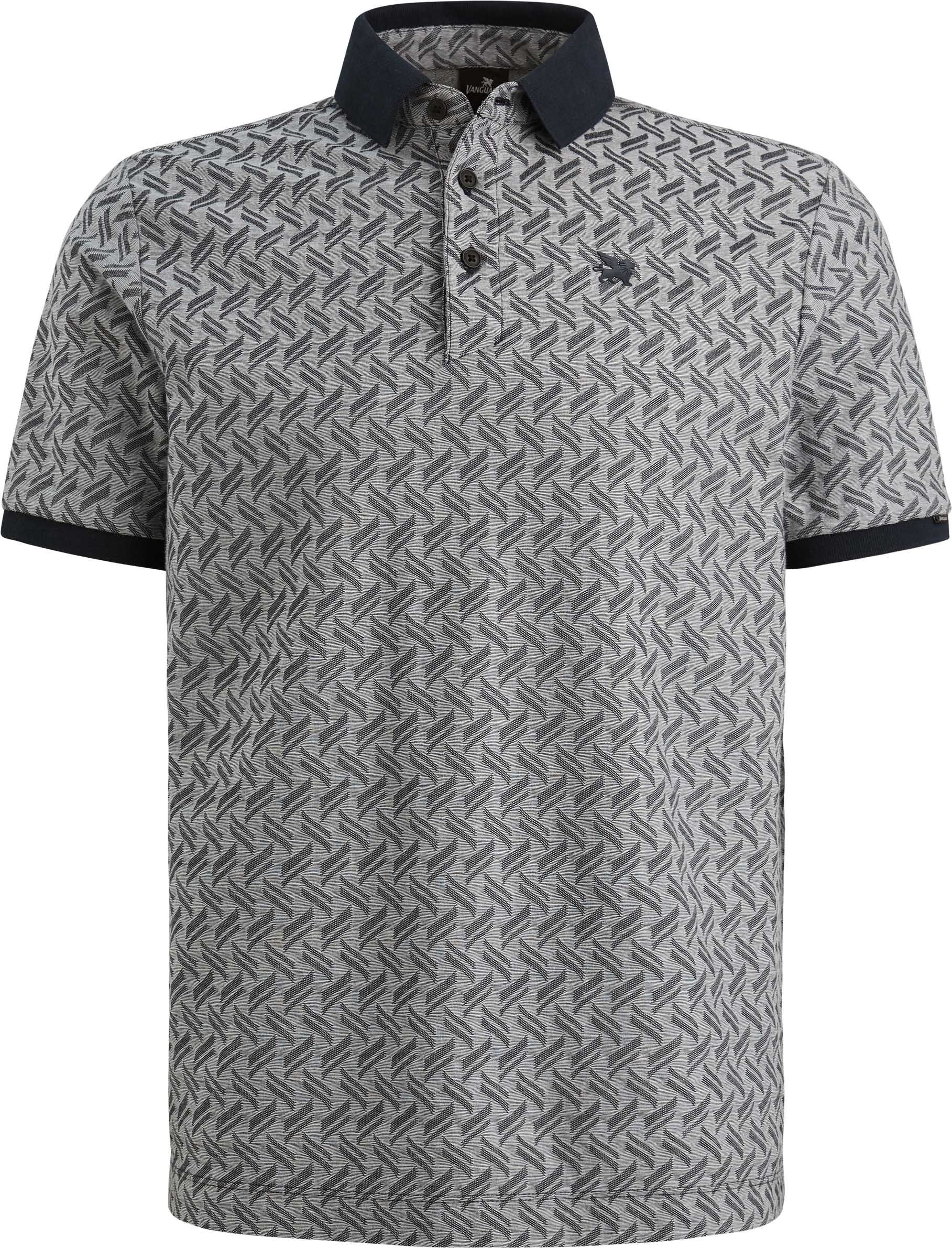 Vanguard Knitted Polo Shirt Jacquard Print Navy order online | Suitable