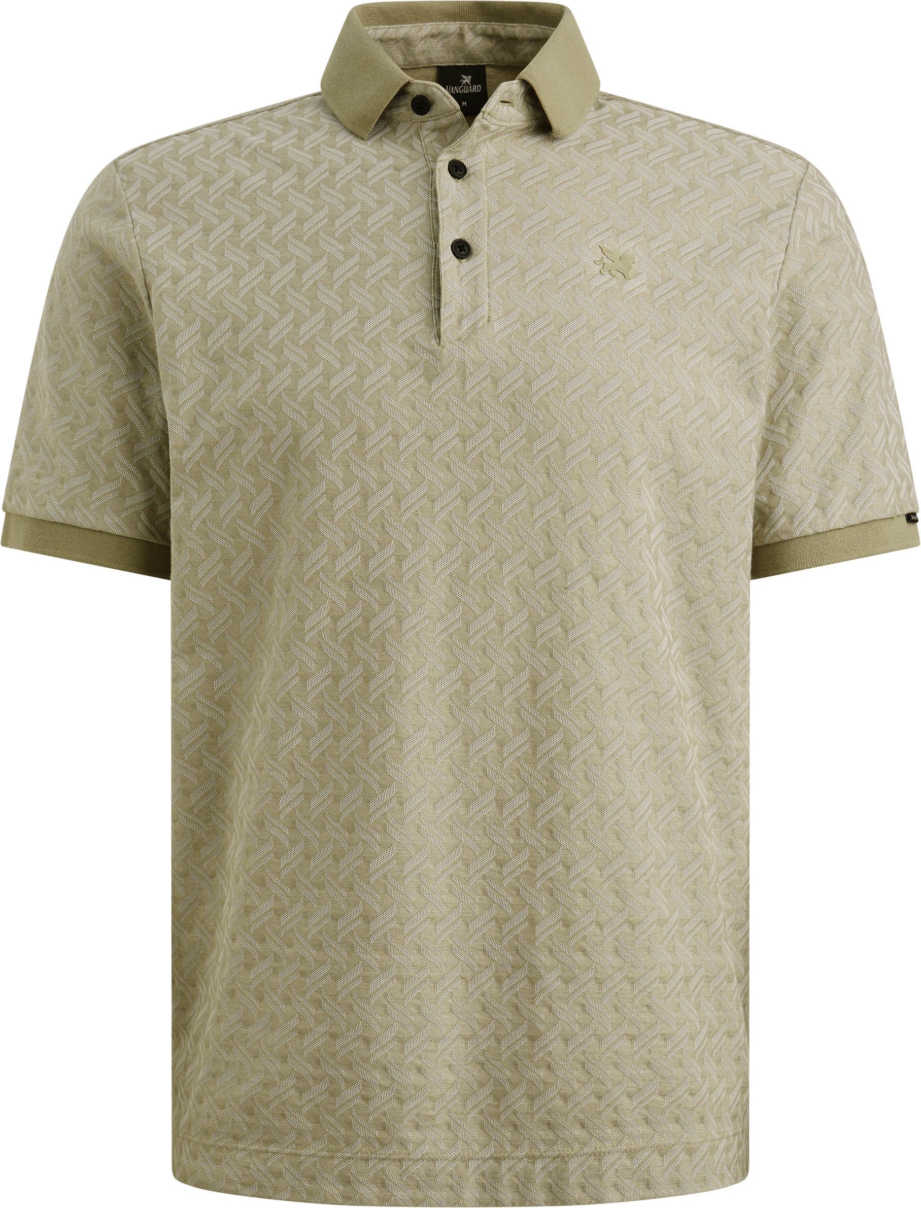Vanguard Knitted Polo Shirt Jacquard Print Green order online | Suitable