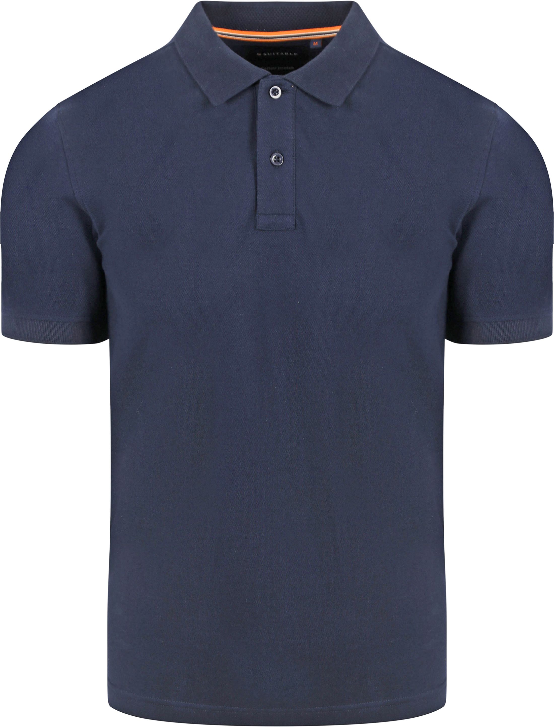 Suitable Cas-Polo i Marineblå PO-PIQ-STR-24.01 