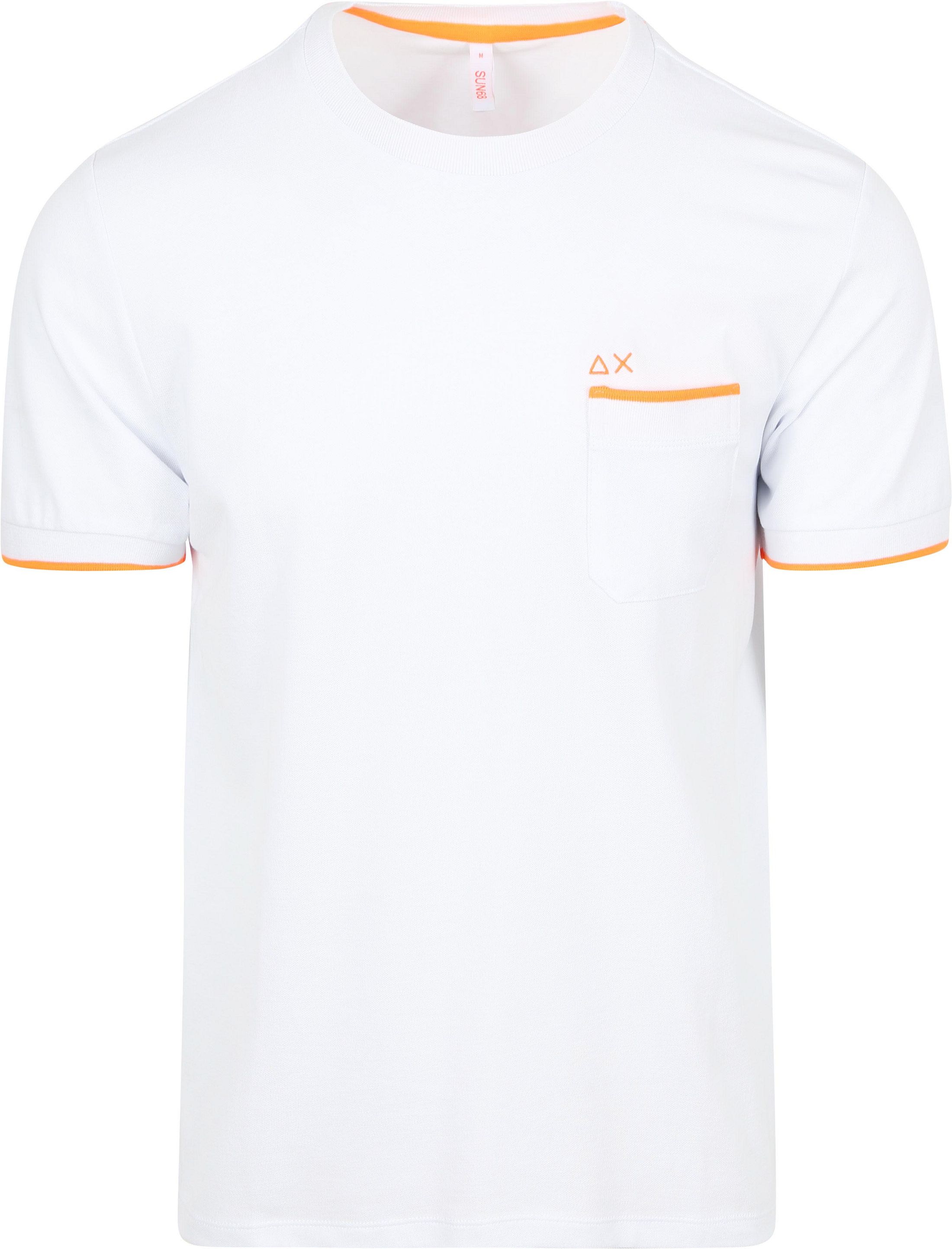 Sun68 Piqué T-Shirt Fluo Stripe Wit T35124-01 kopen | Suitable
