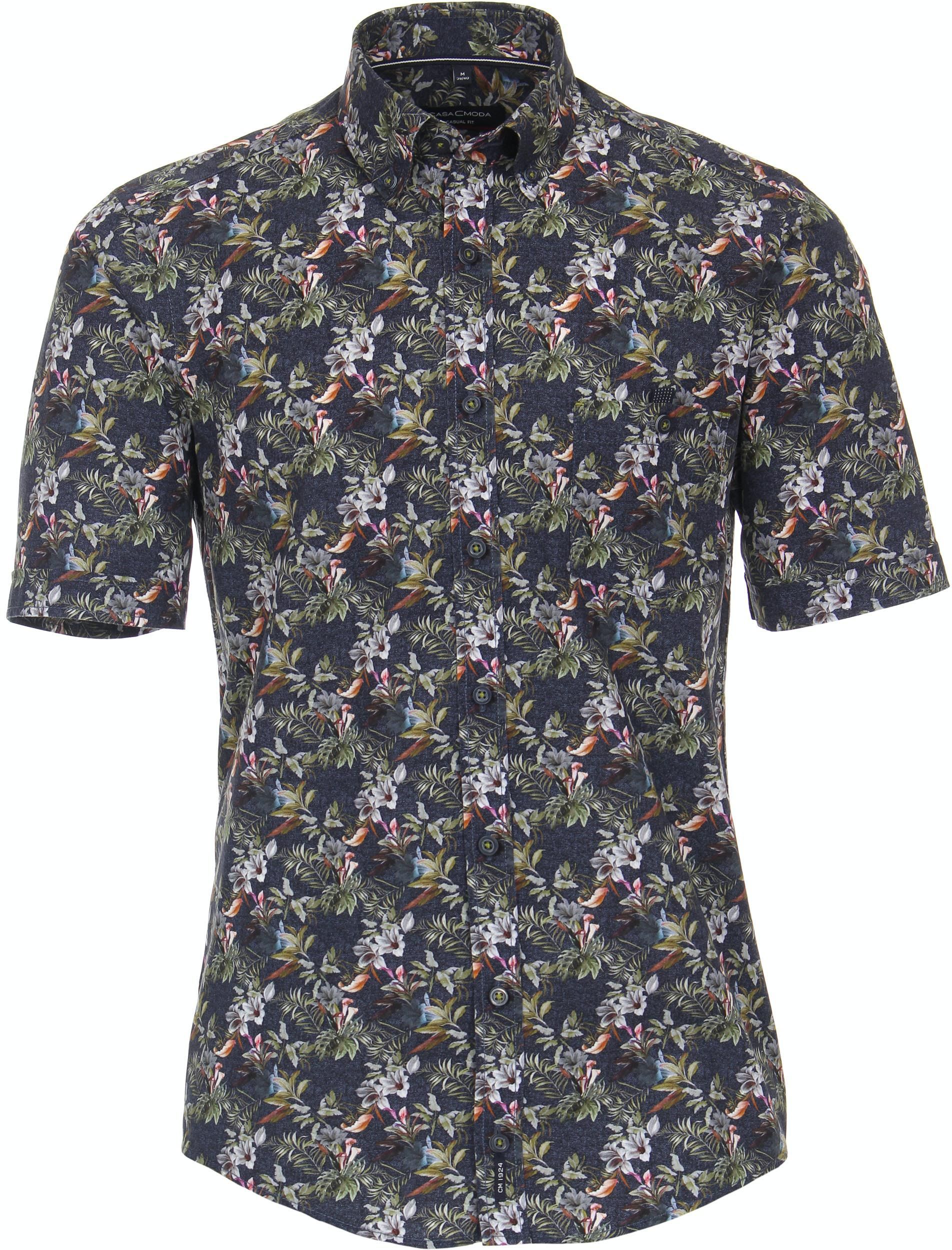 Casa Moda KM Overhemd Botanische Print Donkerblauw 923885600-100 kopen | Suitable