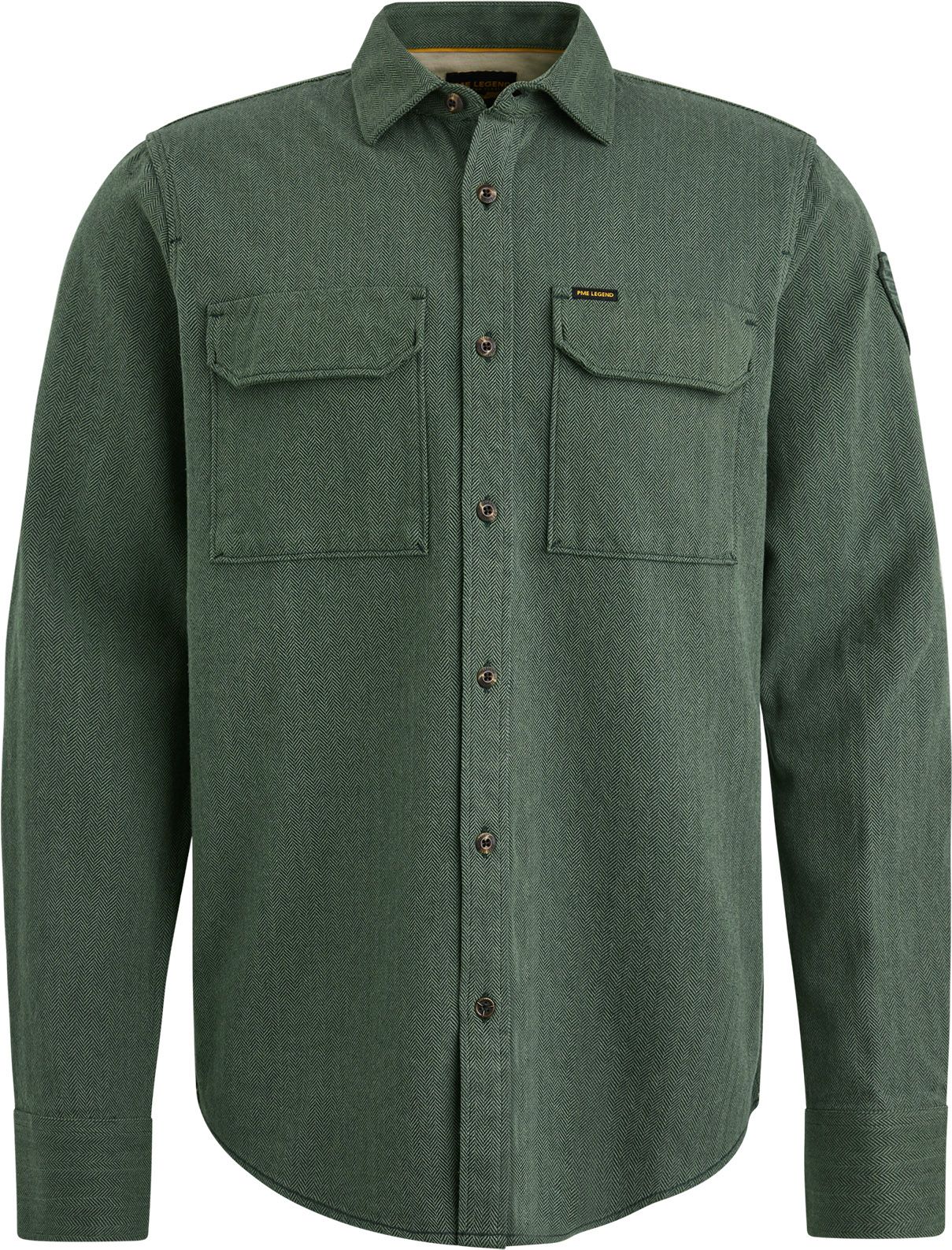 PME Legend Skjorte Flannel Herringbone Grøn PSI2409241-6423