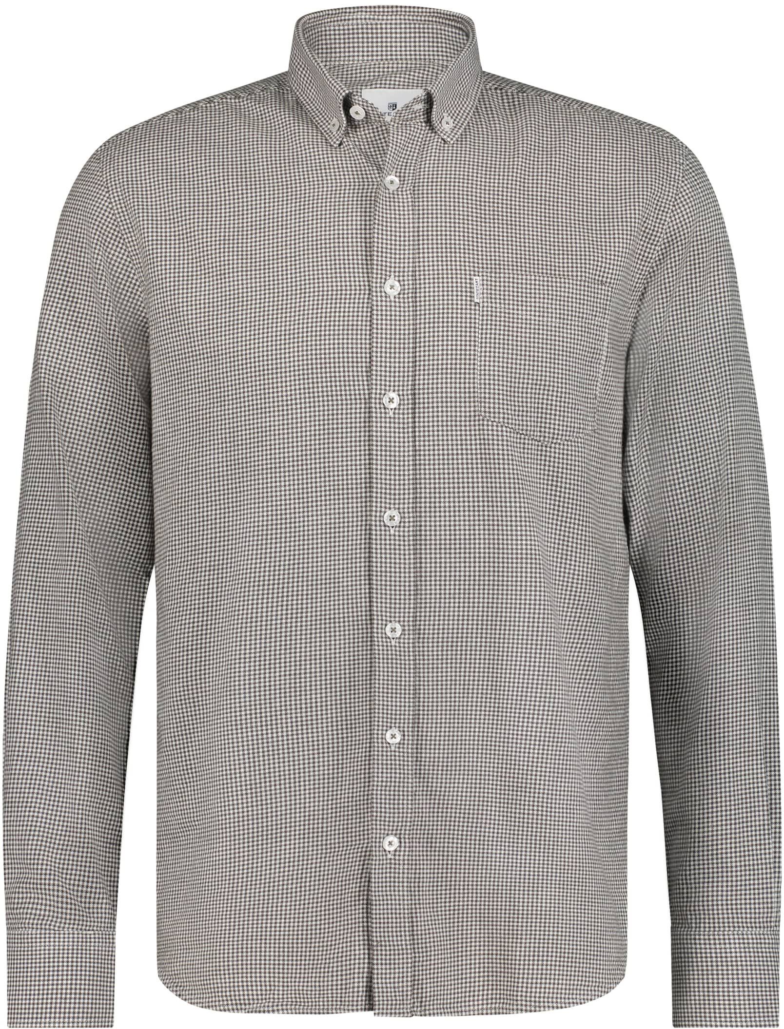 State Of Art Skjorte i uld med Pied De Poule mønster, Grøn 21523241-1137