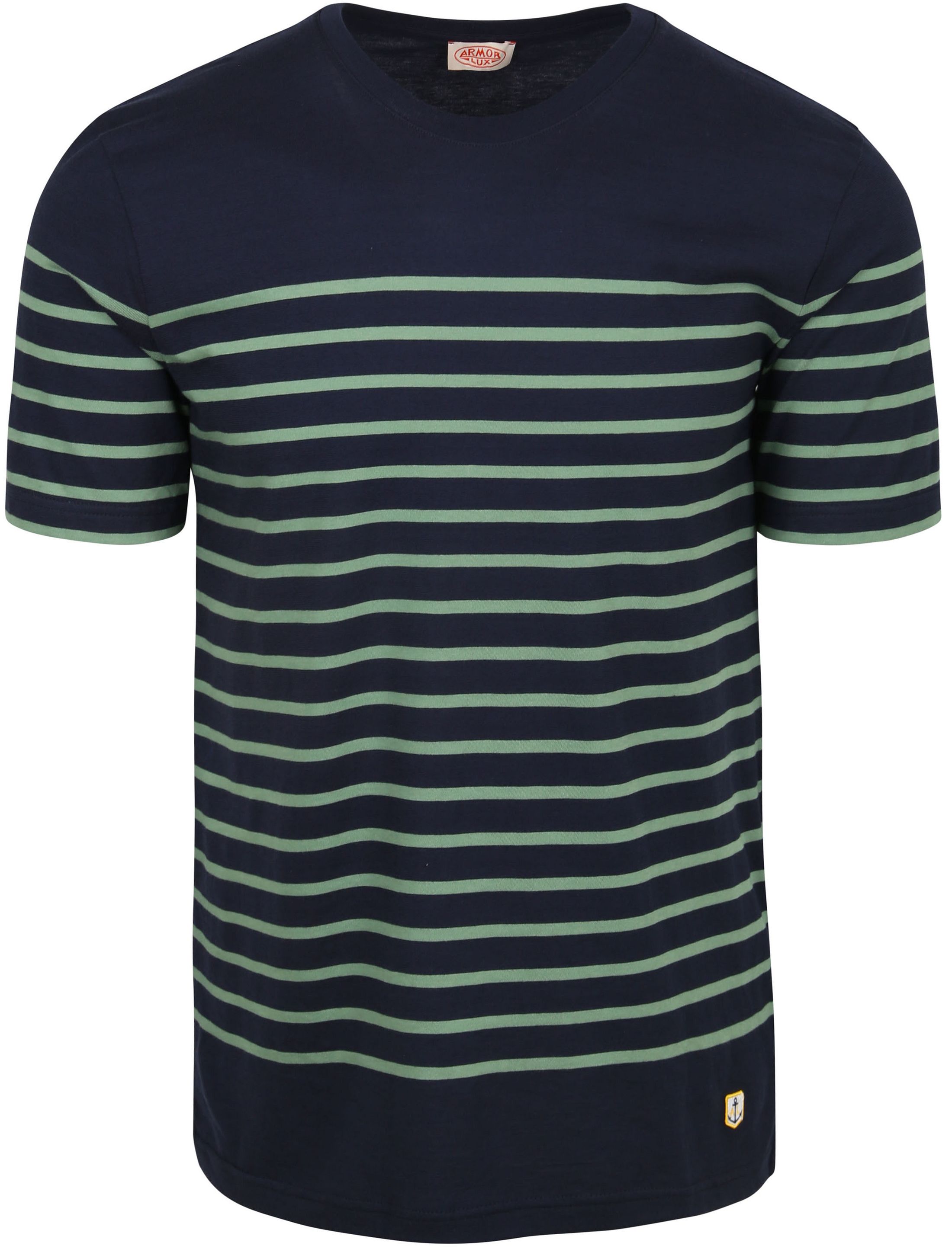 Køb Armor-Lux Etel T-shirt Striber Navy Grøn  | Suitable