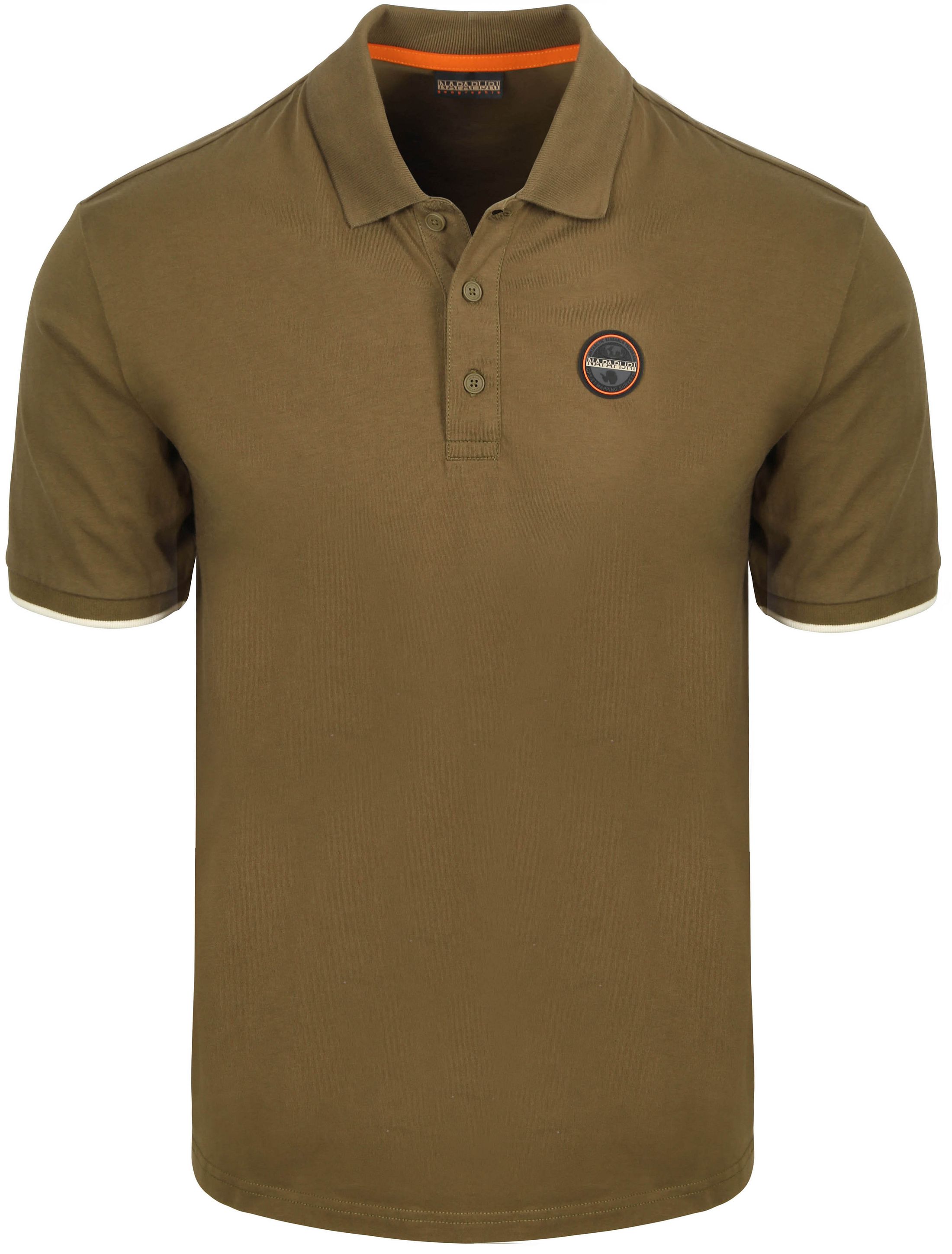 Napapijri E-Badge Polo Shirt Olive Green order online | NP0A4GACG3A1 | Suitable Hungary