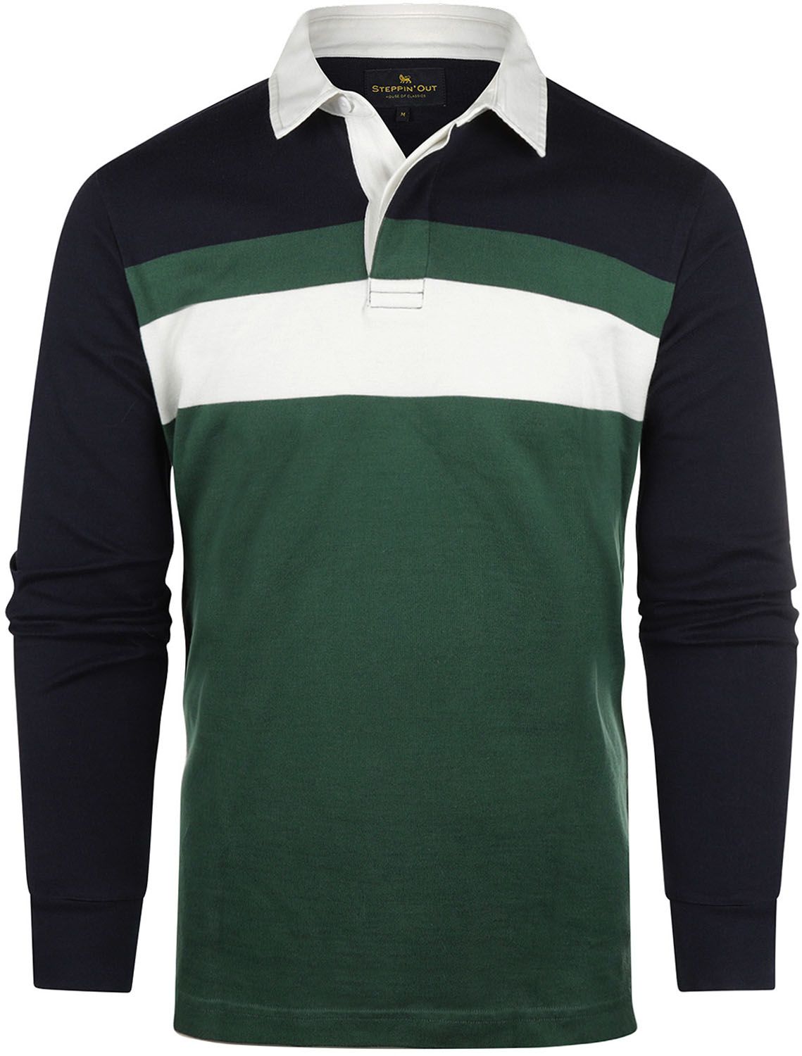 Steppin' Out Rugby Poloshirt Stribet Grøn SM8004.0003-5003