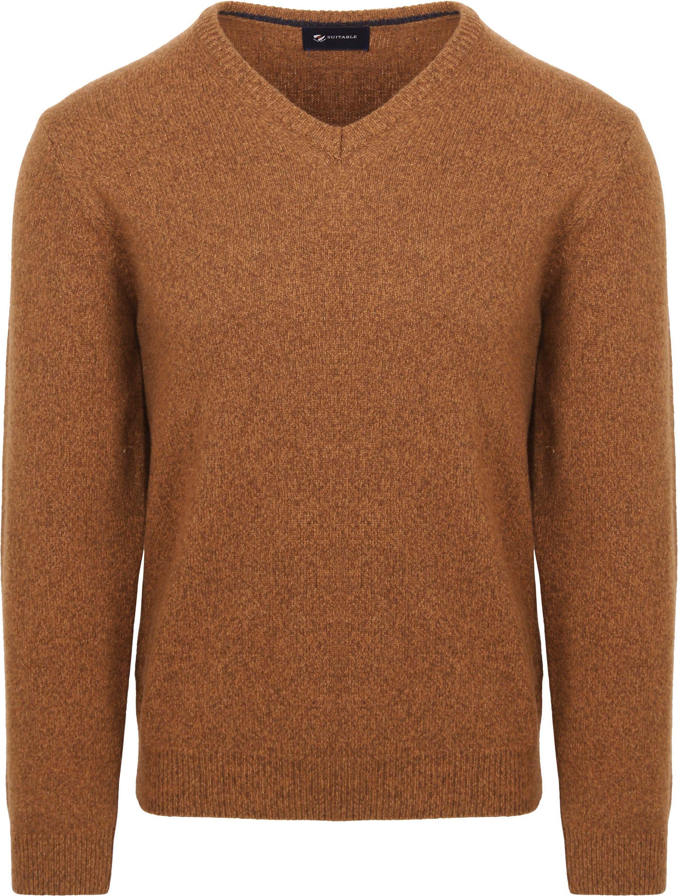 Suitable Lambswool Pullover V-Neck Camel LMBS-V-21 75682 order online | Suitable