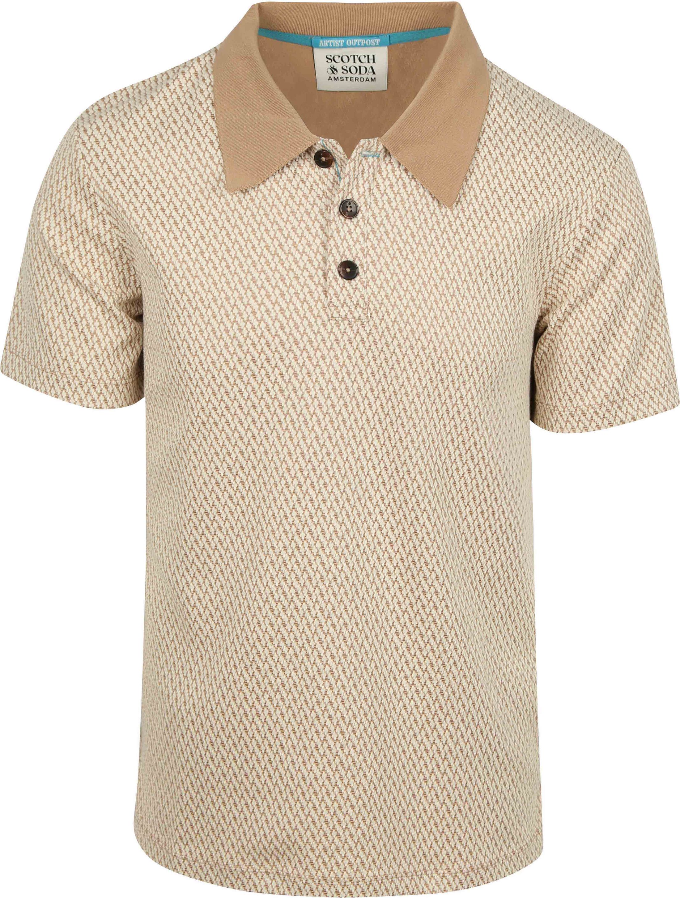 Scotch & Soda Stickad Piké Jacquard Beige 183073-230