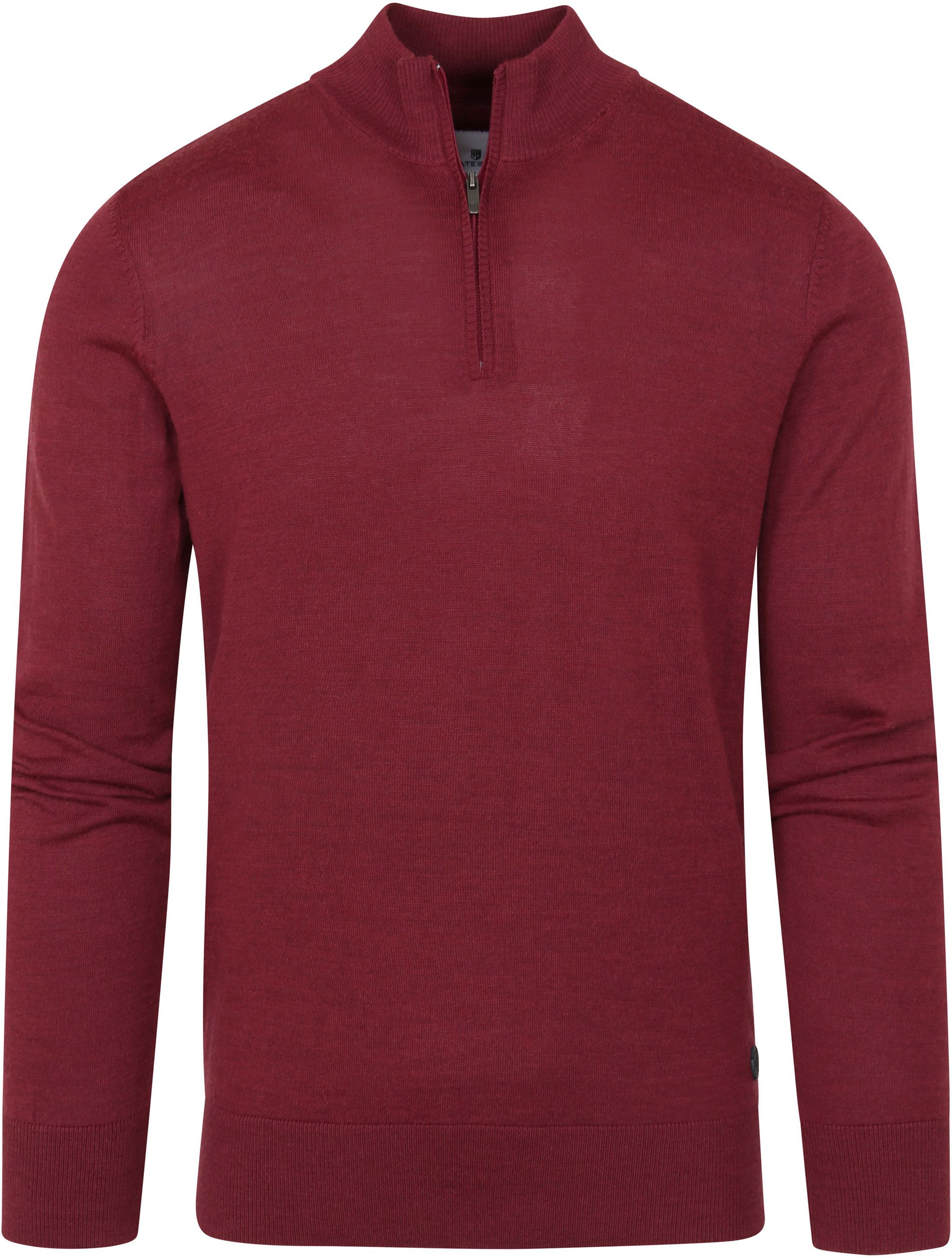 State Of Art Cardigan Demi-Zip Mix Laine Rouge Bordeaux  13122004 commander en ligne | Suitable