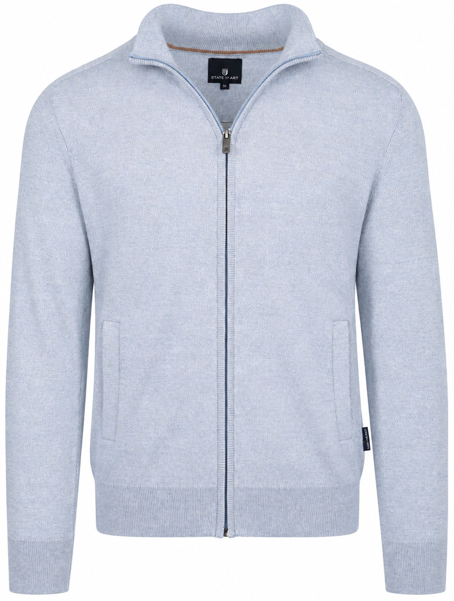 State of Art Gilet Zip mouline bleu moyen 16116092-5393 commander en ligne | Suitable