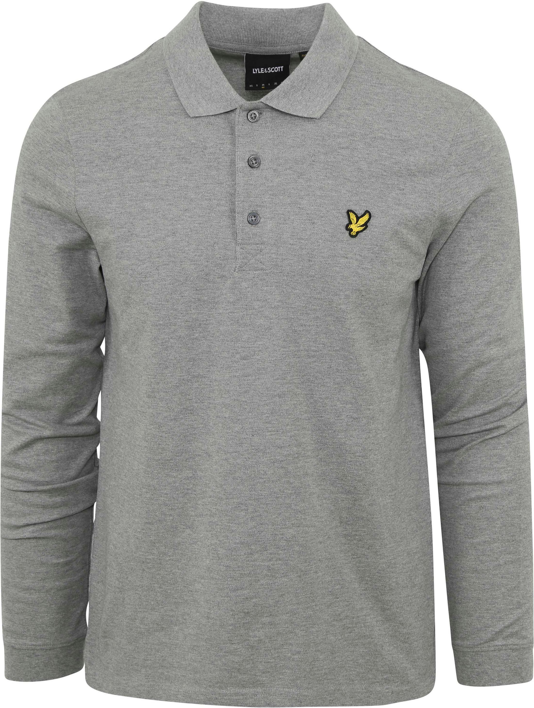 Lyle og Scott langermede polo i grått LP400VOG-T28