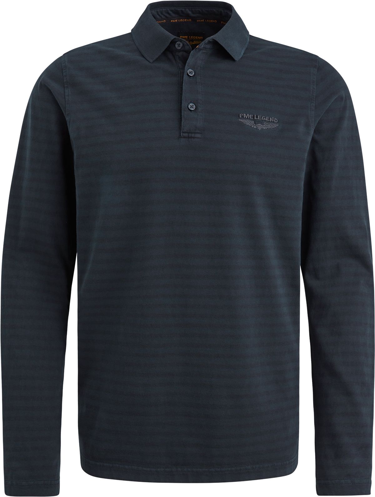 PME Legend Langærmet Poloshirt Stribet Navy PPS2408807-5281
