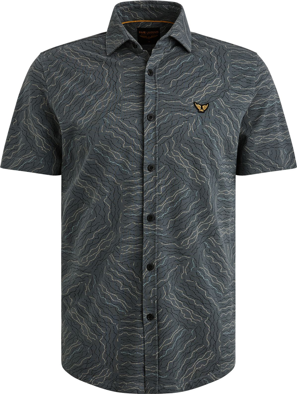 PME Legend Short Sleeve Overhemd Print Dark Slate PSIS2505229-9076 kopen | Suitable