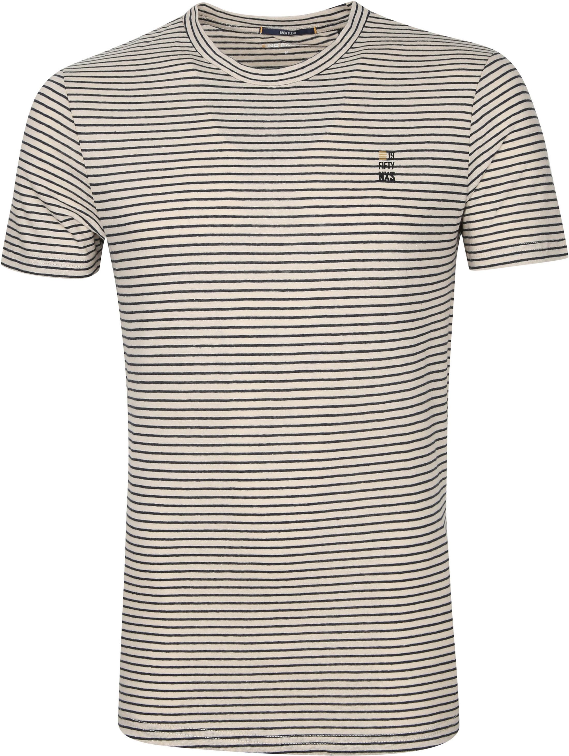 No Excess T-skjorte med stripete garn i beige 11320302