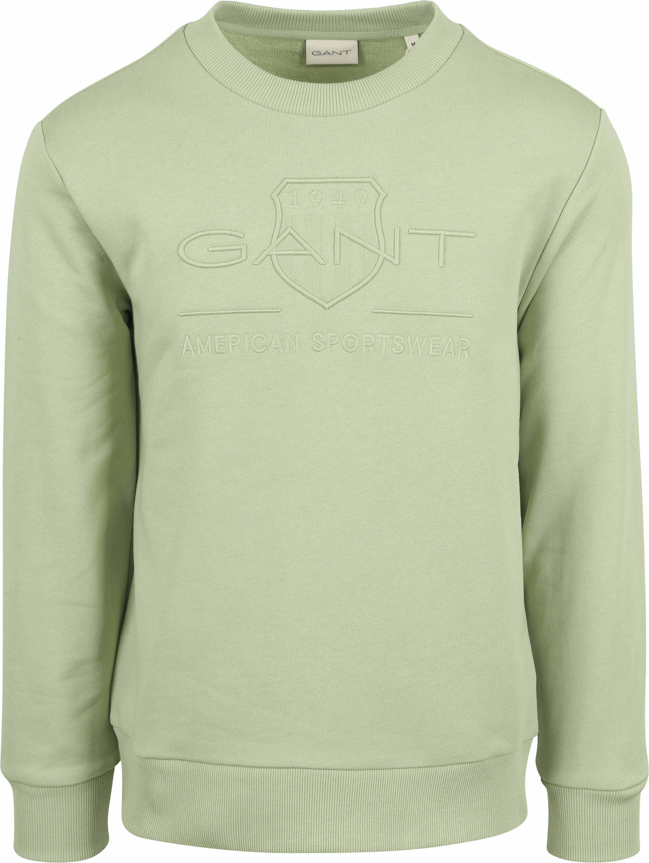 Gant Sweater Embossed Logo Lichtgroen 2036017-345 kopen | Suitable