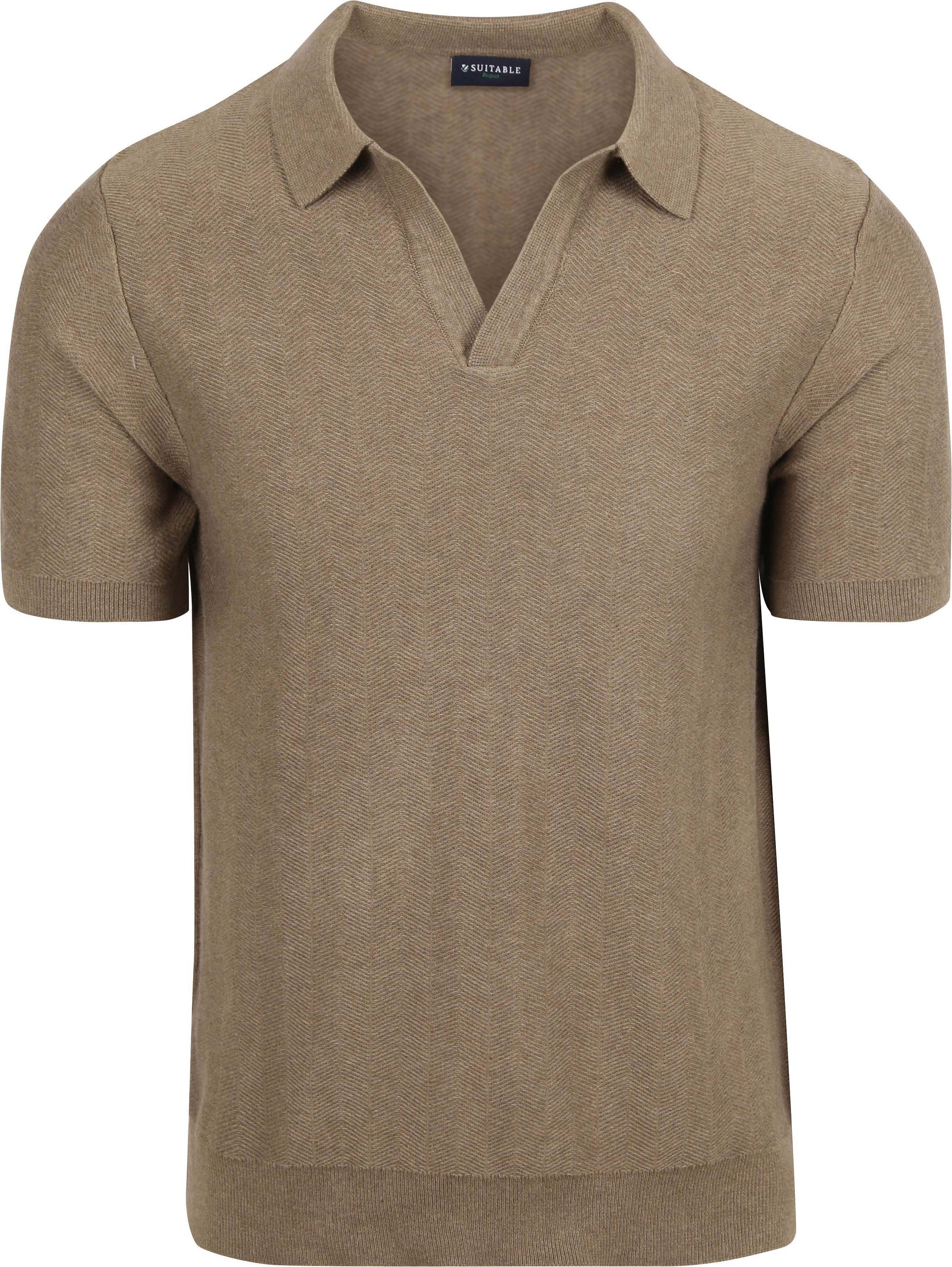 Køb Suitable Strikket Polo Riva Harring Taupe RSP-26HARSS-TAU | Suitable