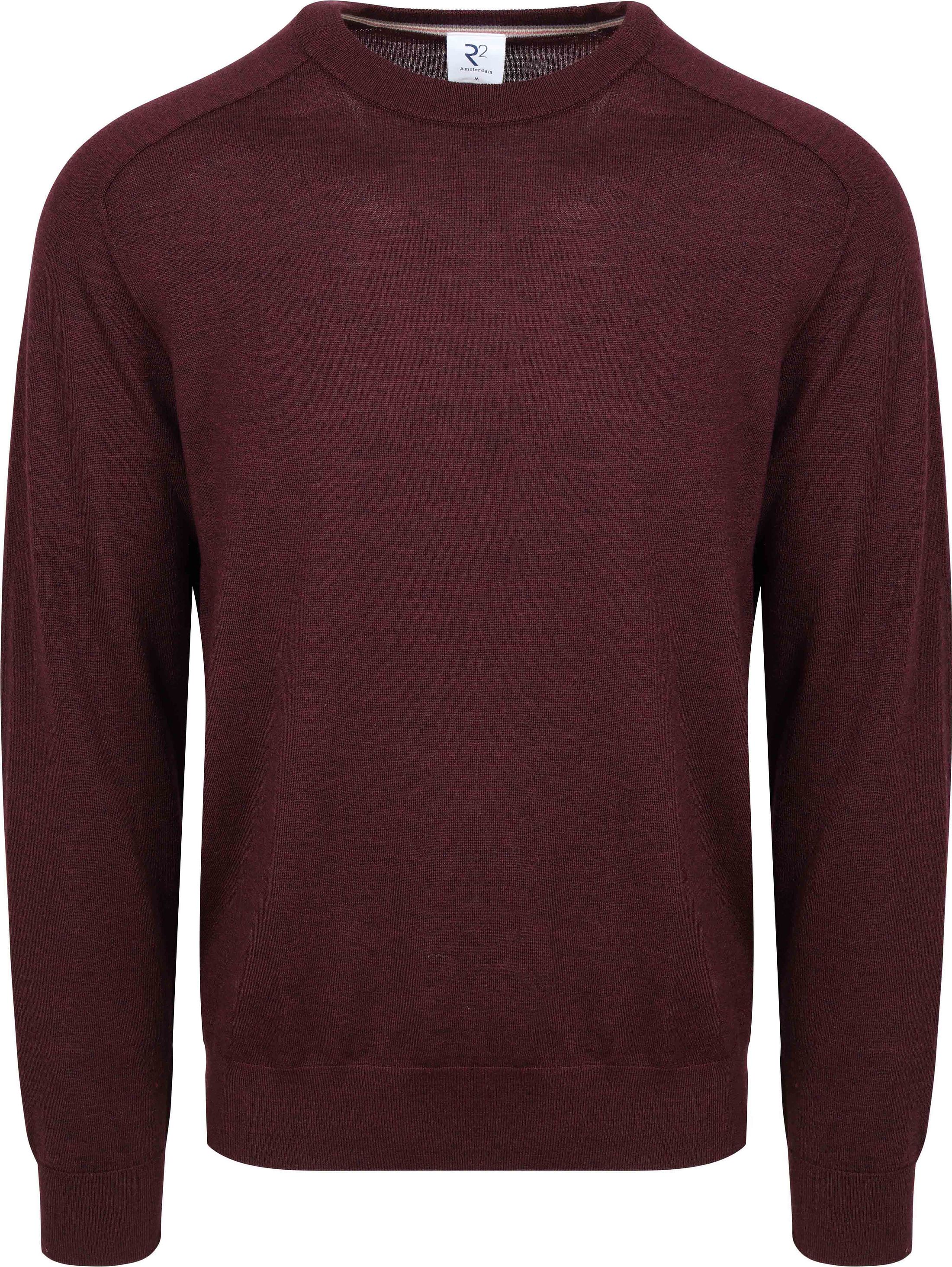 R2 Jumper Merino wool Bordeaux 134.CREW.002-080 order online | Suitable