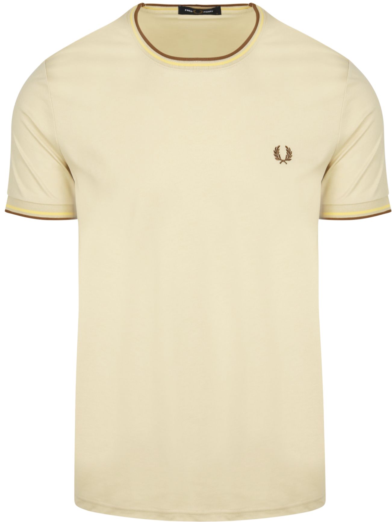 Fred Perry M1588 Twin Tipped T-shirt Beige M1588-Y56 kopen | Suitable