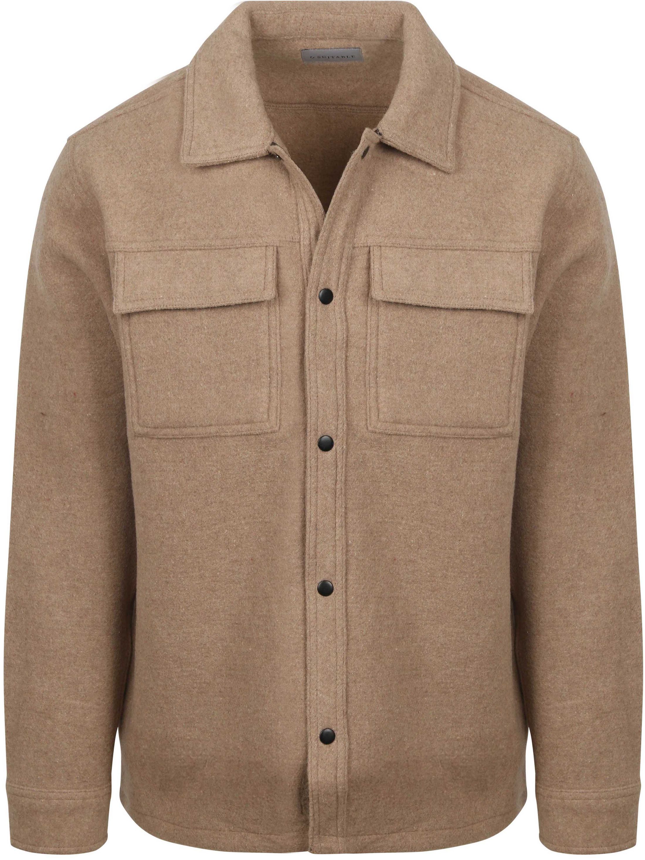 Suitable Overshirt Uldmiks Beige OVSH-WM-STBL-25W04