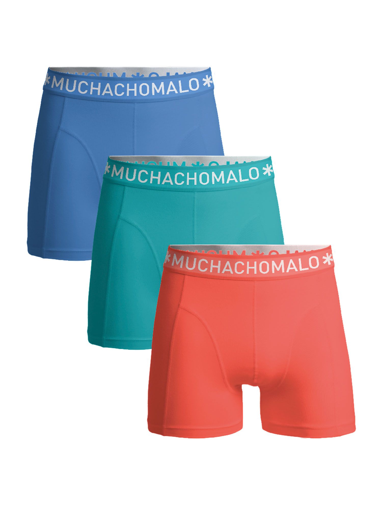 Muchachomalo Boxershort 3-pakke 621 SOLID1010-621-Orange/Blue/Blue