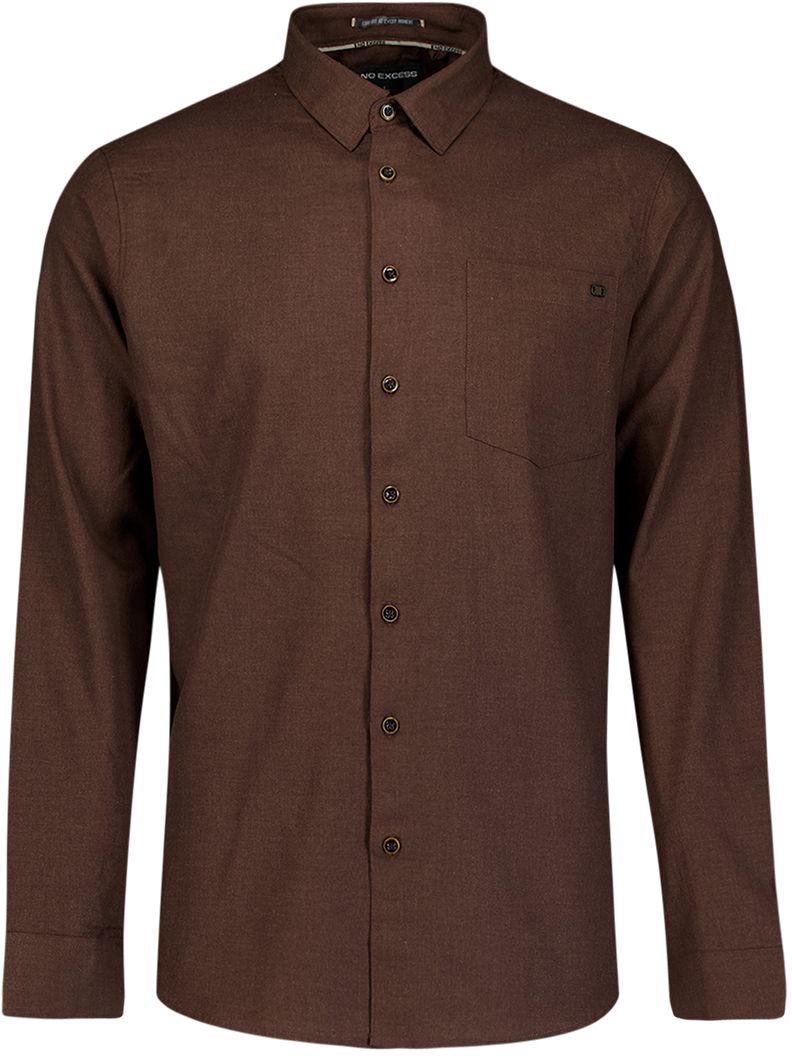 Køb No Excess Skjorte Brun Melange Flannel 33430845-042 | Suitable